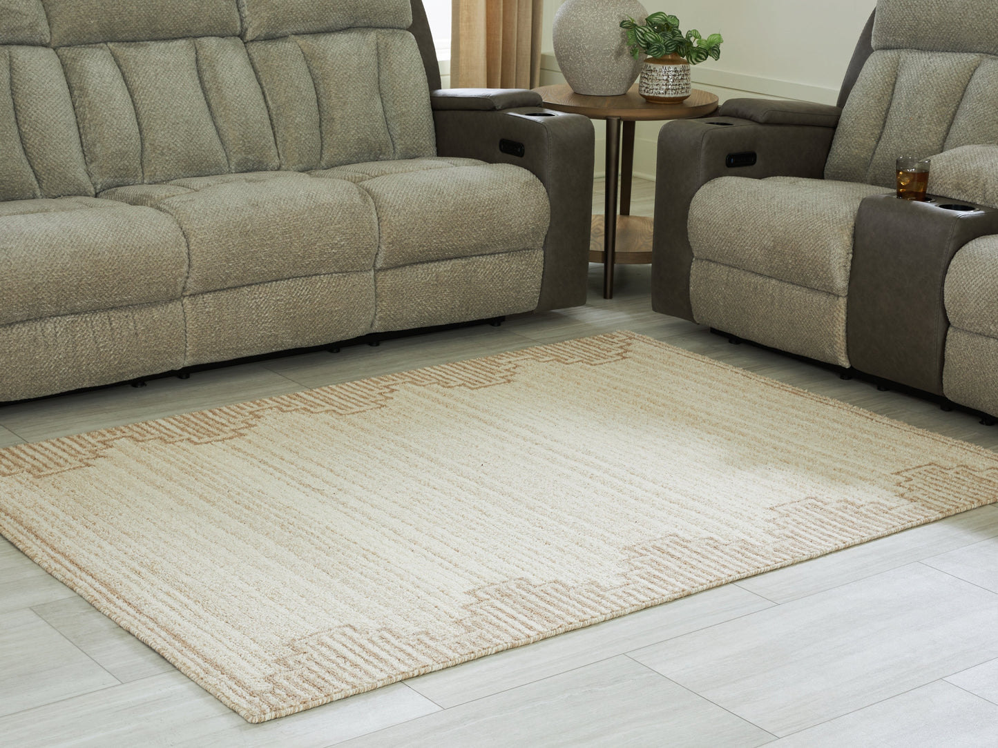 Emorymore Brown/Beige Medium Rug- Viva Furn