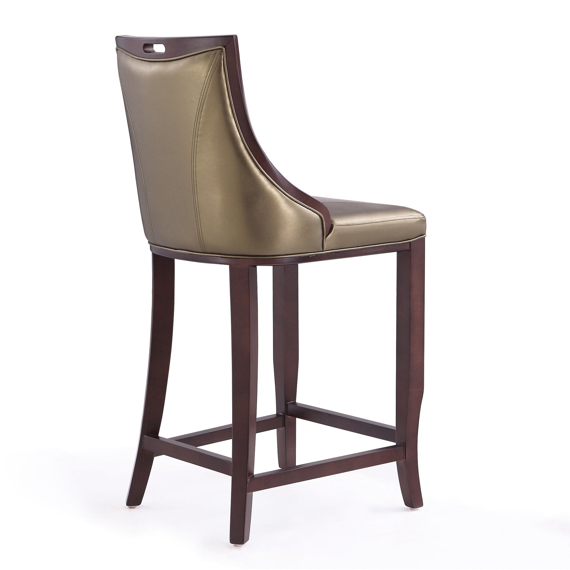 Emperor Bar Stool in Bronze and Walnut (set of 2) - Ornate Home