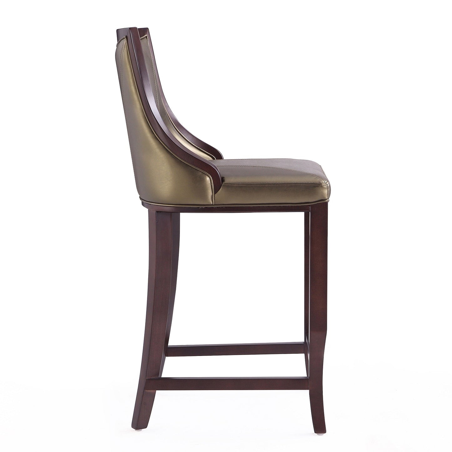 Emperor Bar Stool in Bronze and Walnut (set of 3) - Ornate Home