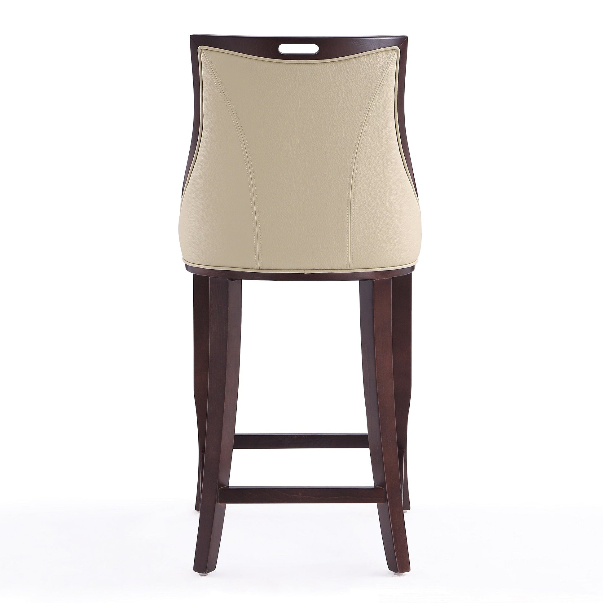 Emperor Bar Stool in Cream and Walnut - Ornate Home