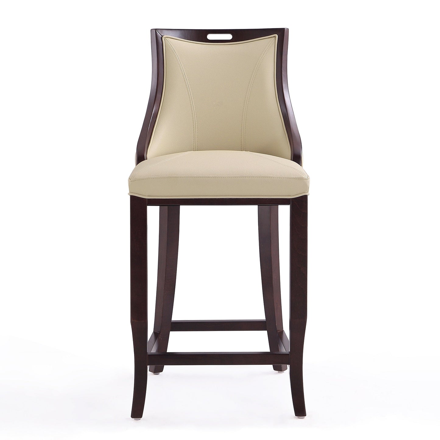 Emperor Bar Stool in Cream and Walnut (set of 2) - Ornate Home