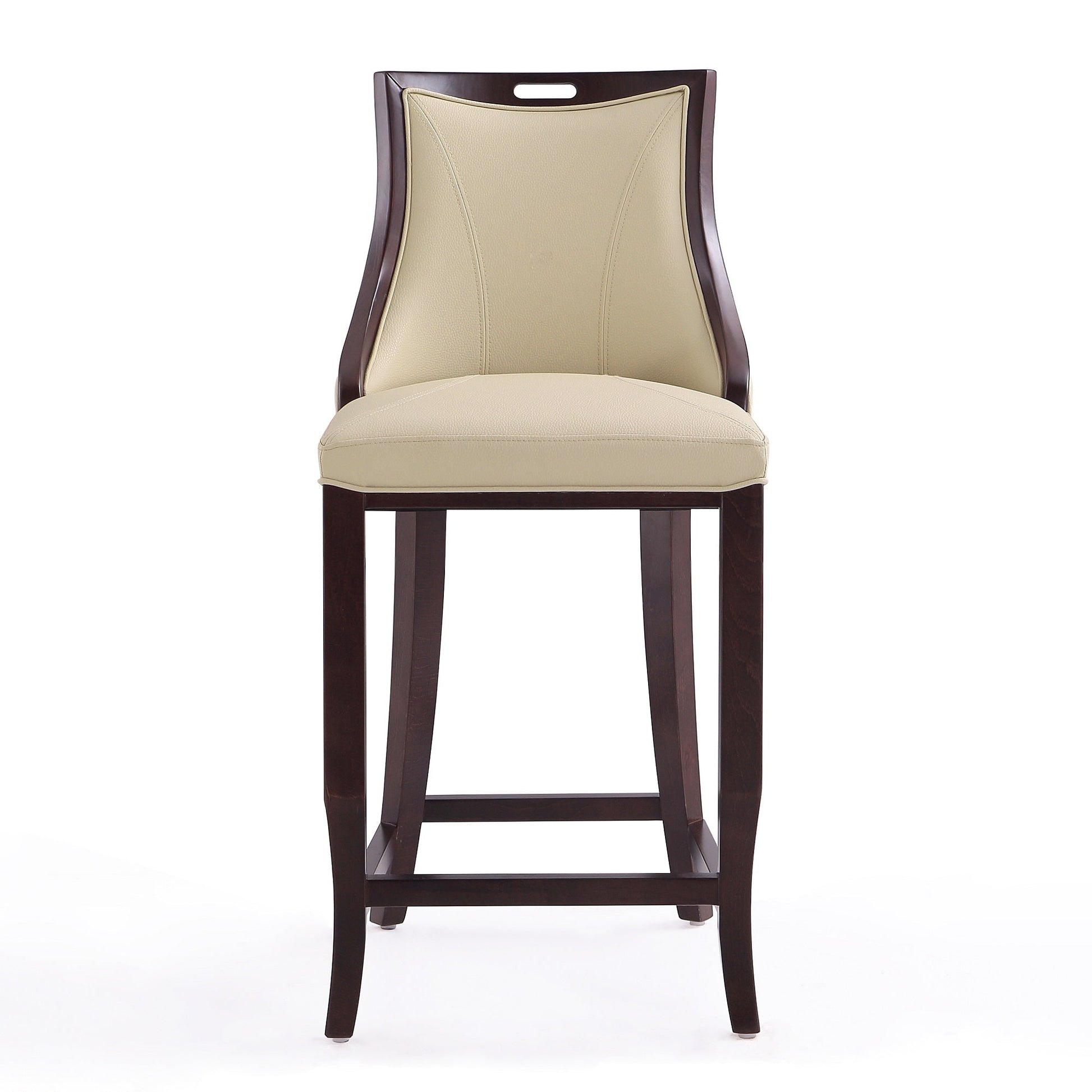 Emperor Bar Stool in Cream and Walnut (set of 3) - Ornate Home