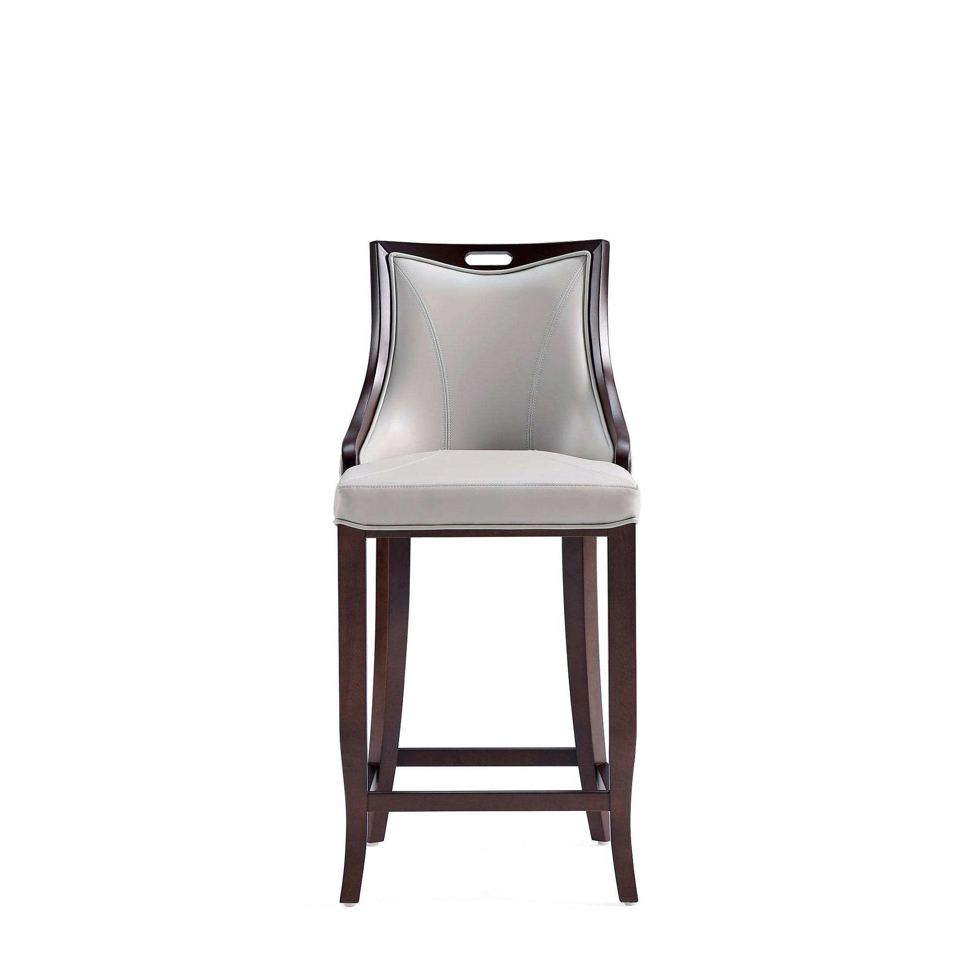 Emperor Faux Leather Barstool in Light Grey - Ornate Home