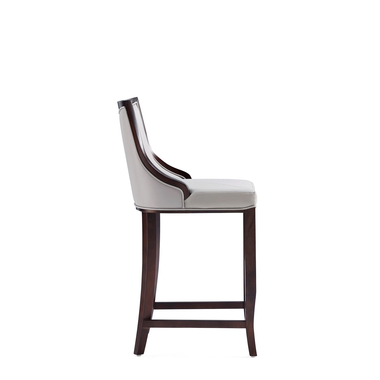 Emperor Faux Leather Barstool in Light Grey - Ornate Home