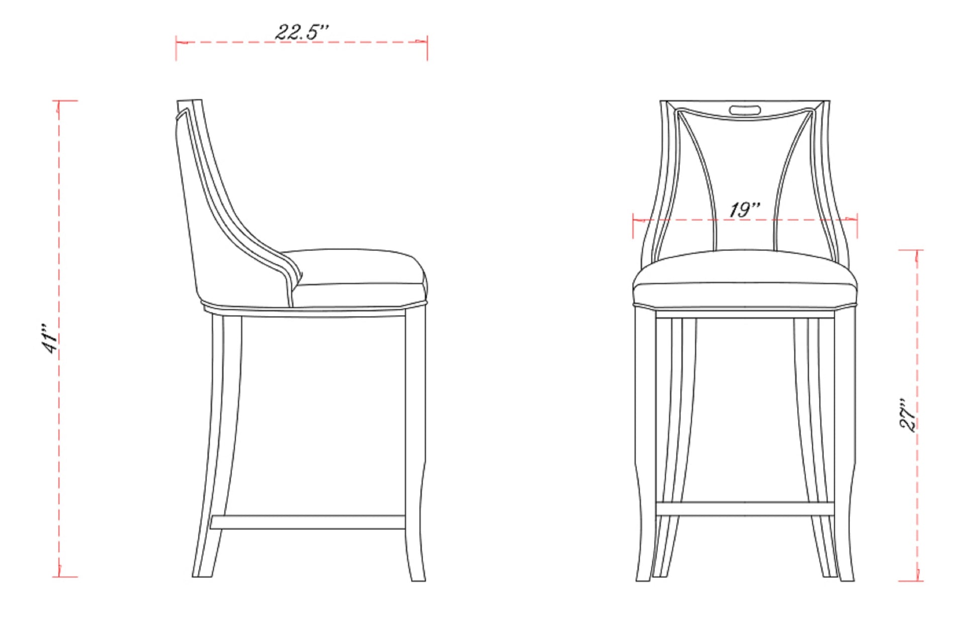 Emperor Faux Leather Barstool in Light Grey (set of 2) - Ornate Home