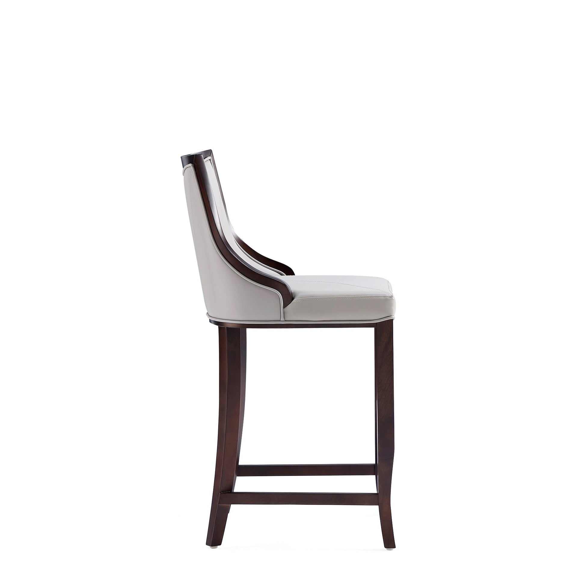 Emperor Faux Leather Barstool in Light Grey (set of 2) - Ornate Home
