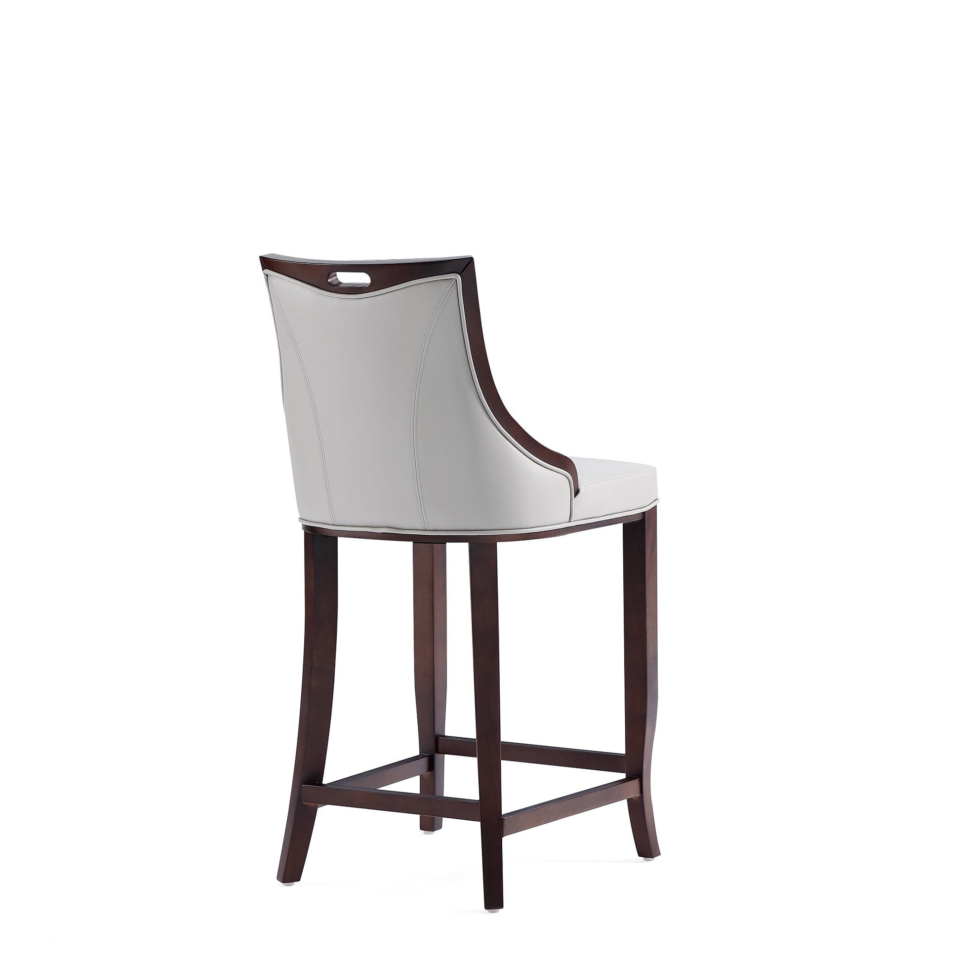 Emperor Faux Leather Barstool in Light Grey (set of 2) - Ornate Home