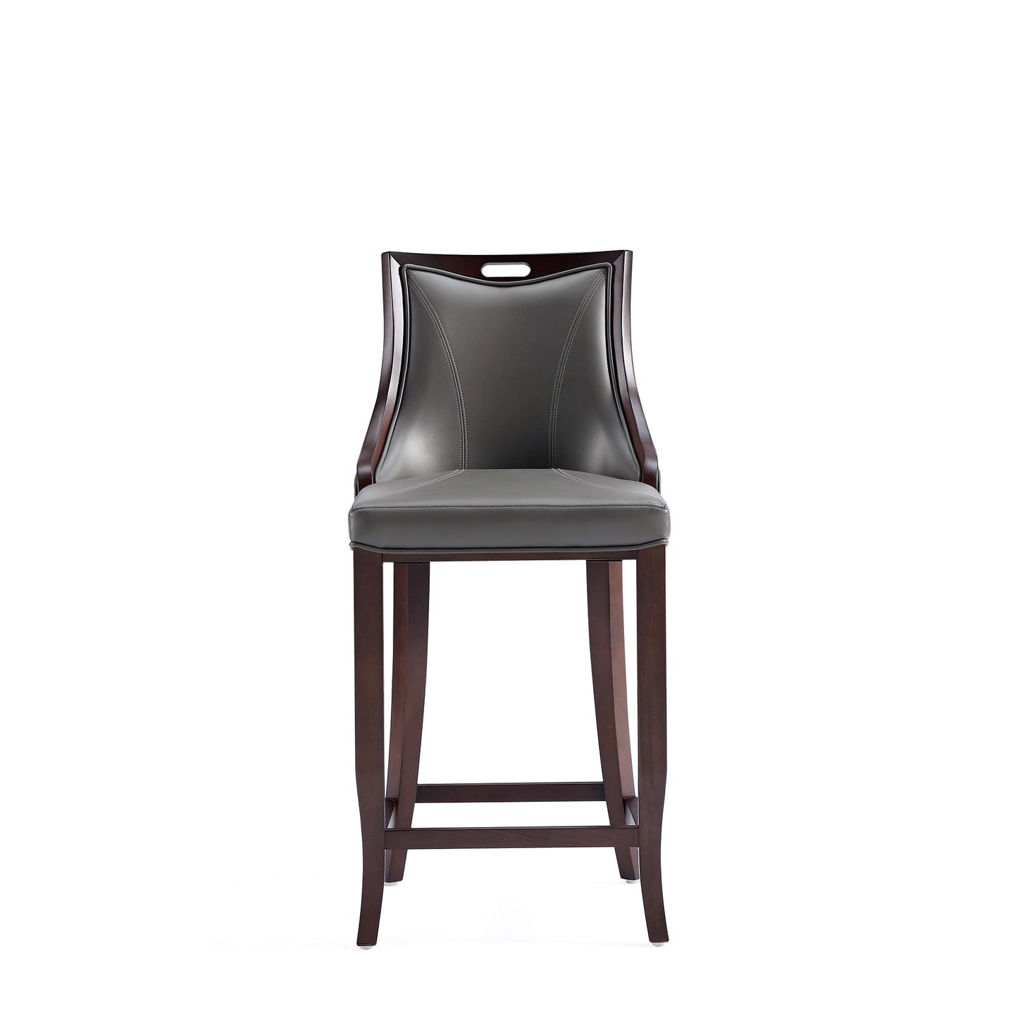 Emperor Faux Leather Barstool in Pebble Grey - Ornate Home