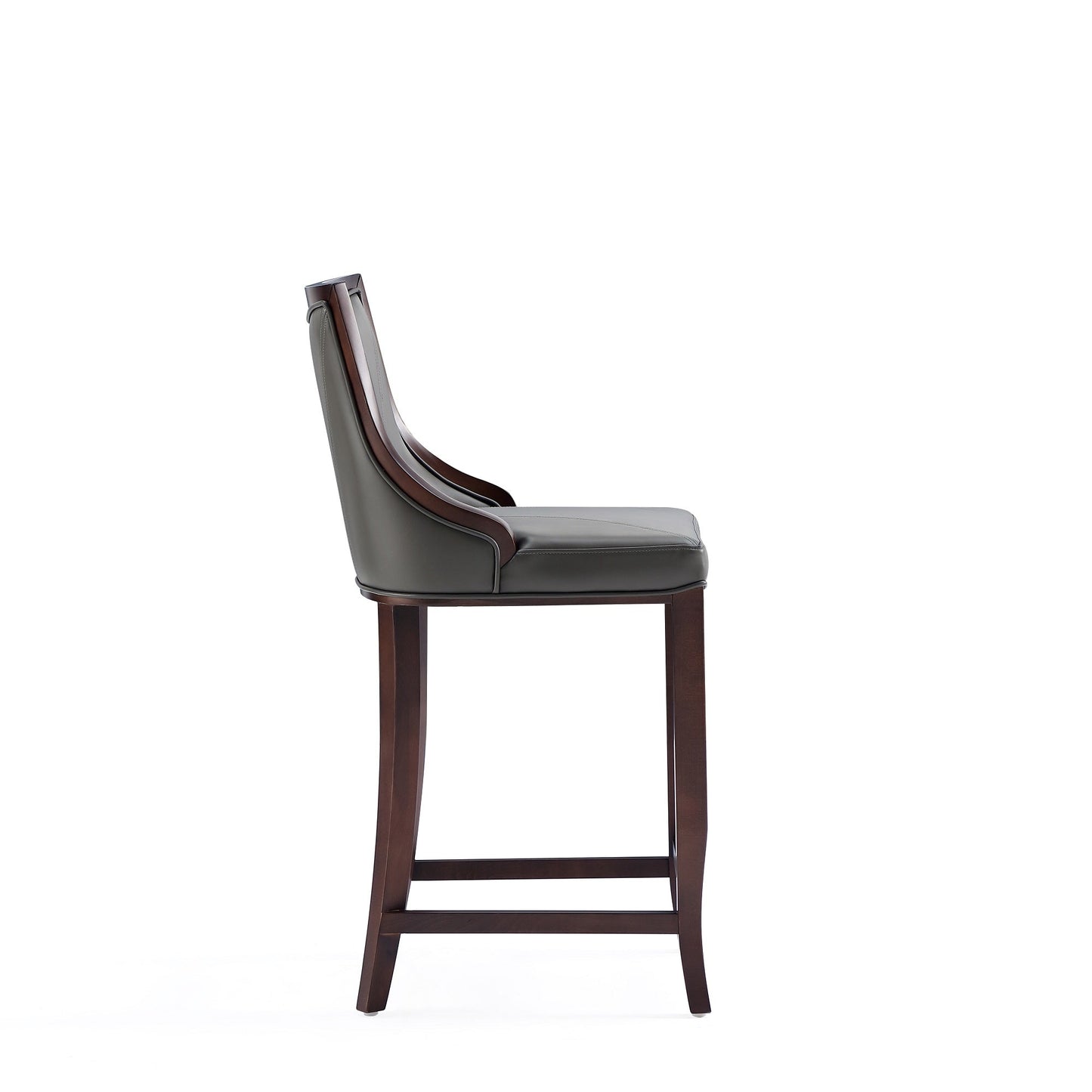 Emperor Faux Leather Barstool in Pebble Grey (set of 3) - Ornate Home