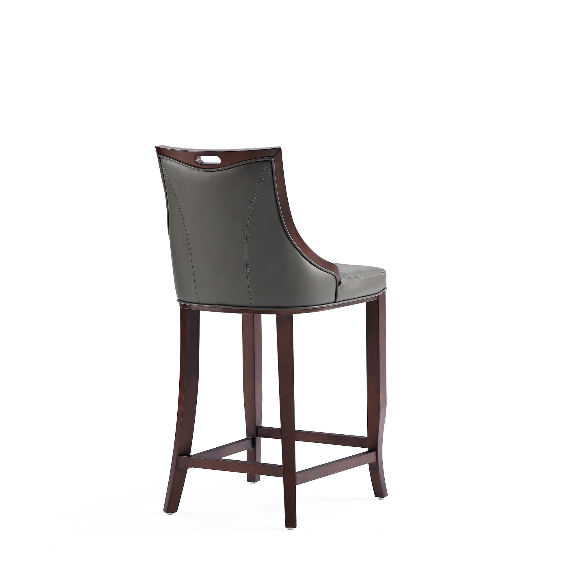 Emperor Faux Leather Barstool in Pebble Grey (set of 3) - Ornate Home