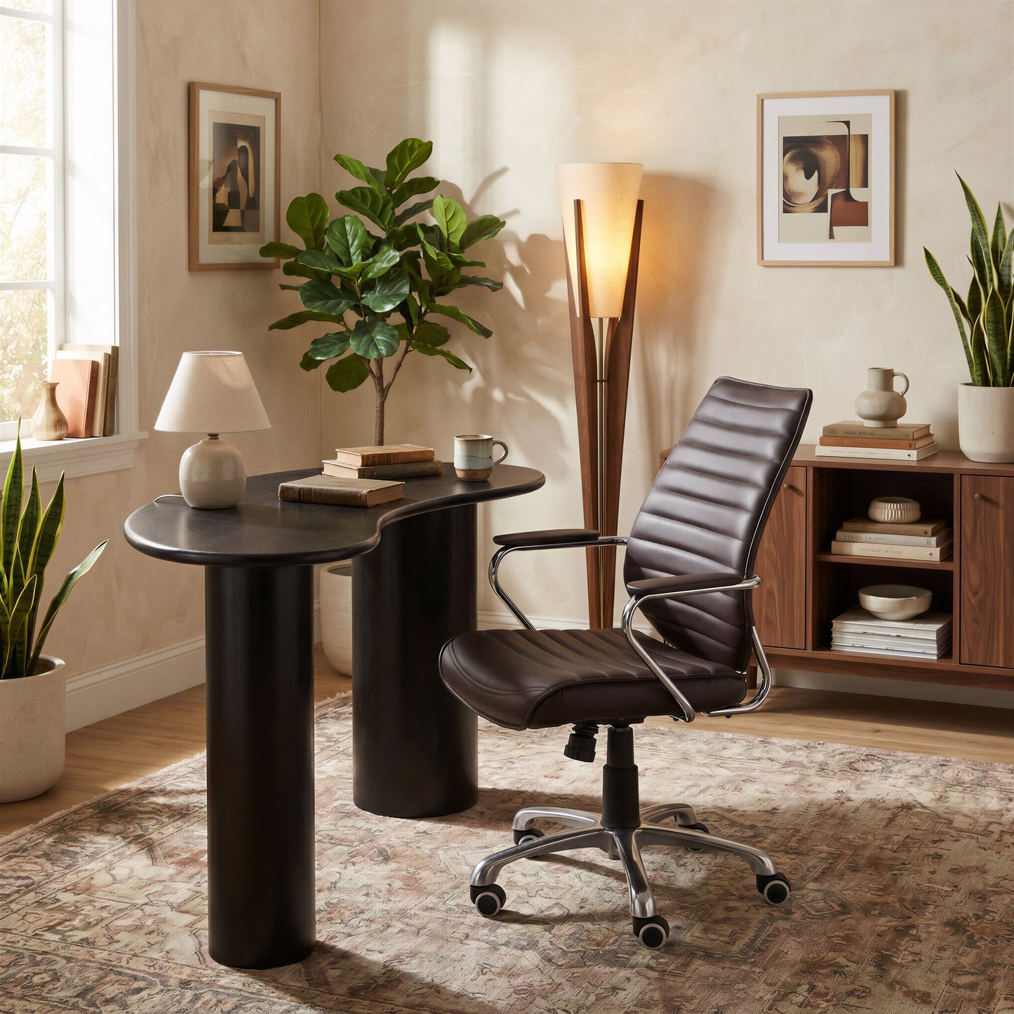 Enterprise Espresso Low Back Office Chair - Ornate Home