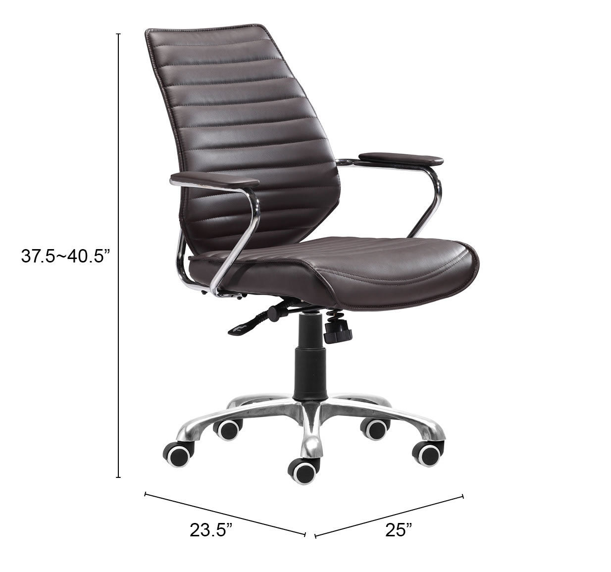 Enterprise Espresso Low Back Office Chair - Ornate Home