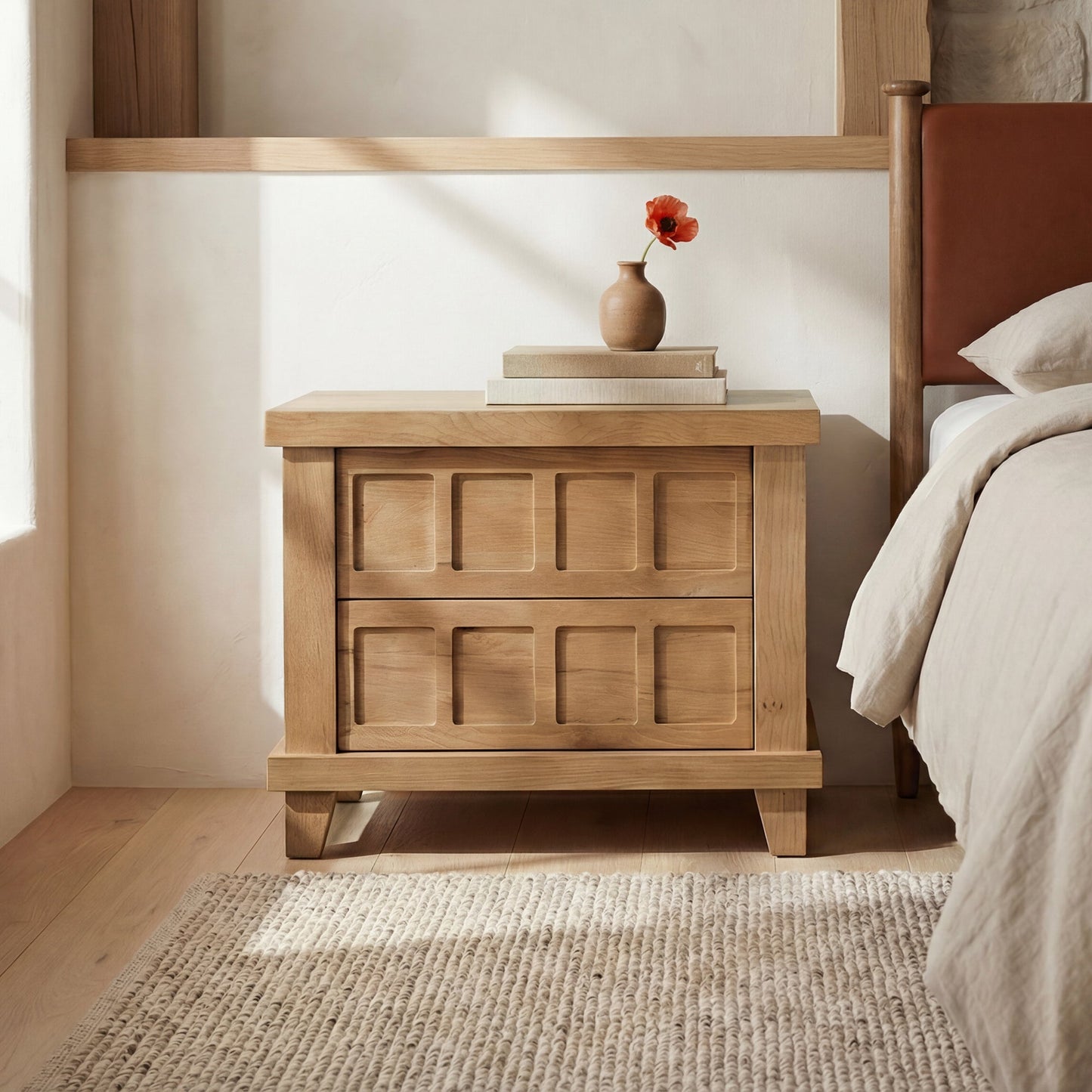 Enya Natural Oak Nightstand - Ornate Home