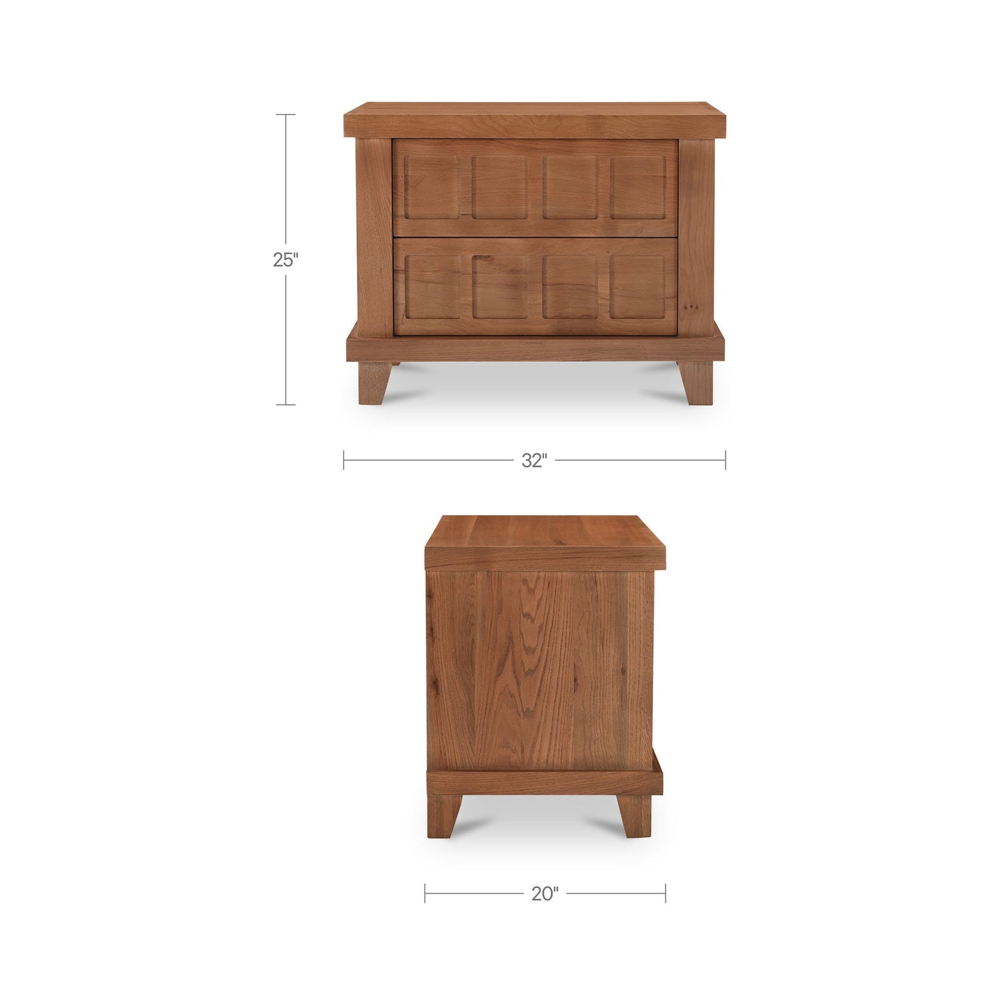 Enya Red Oak Nightstand - Ornate Home