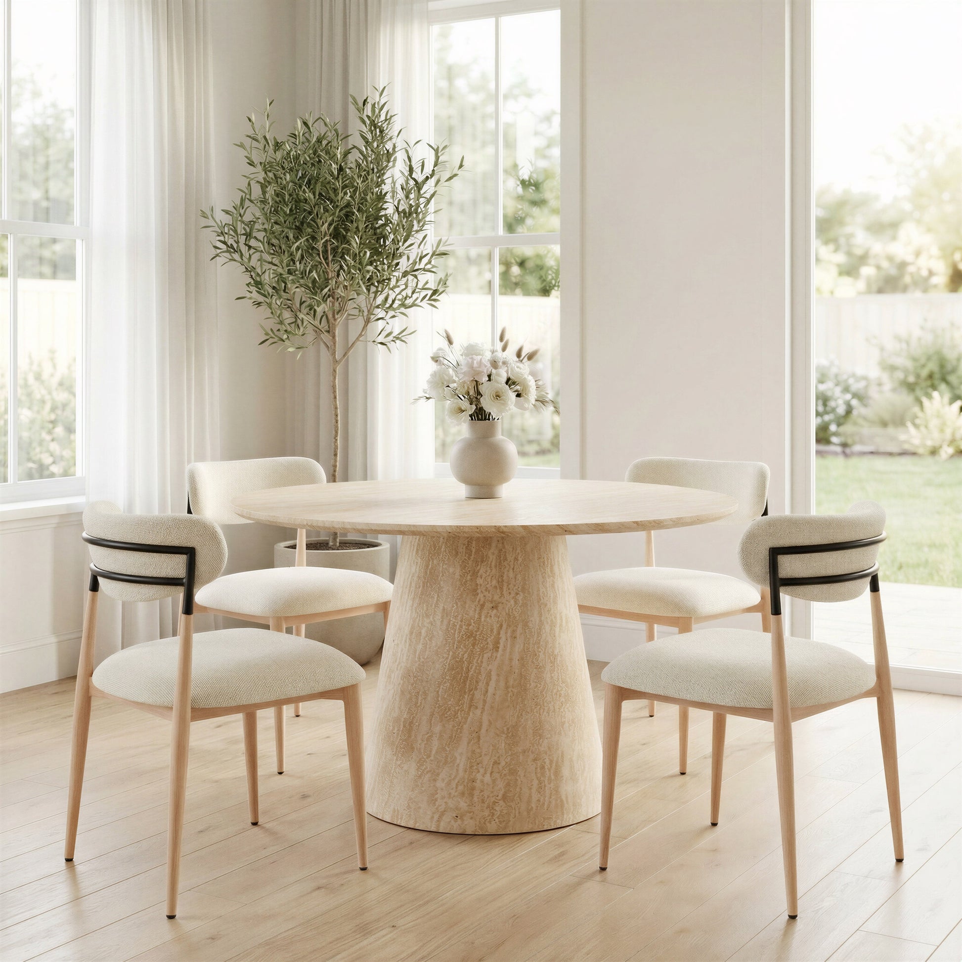 Equinox Oyster Gray & Natural Armless Dining Chair (Set of 2) - Ornate Home