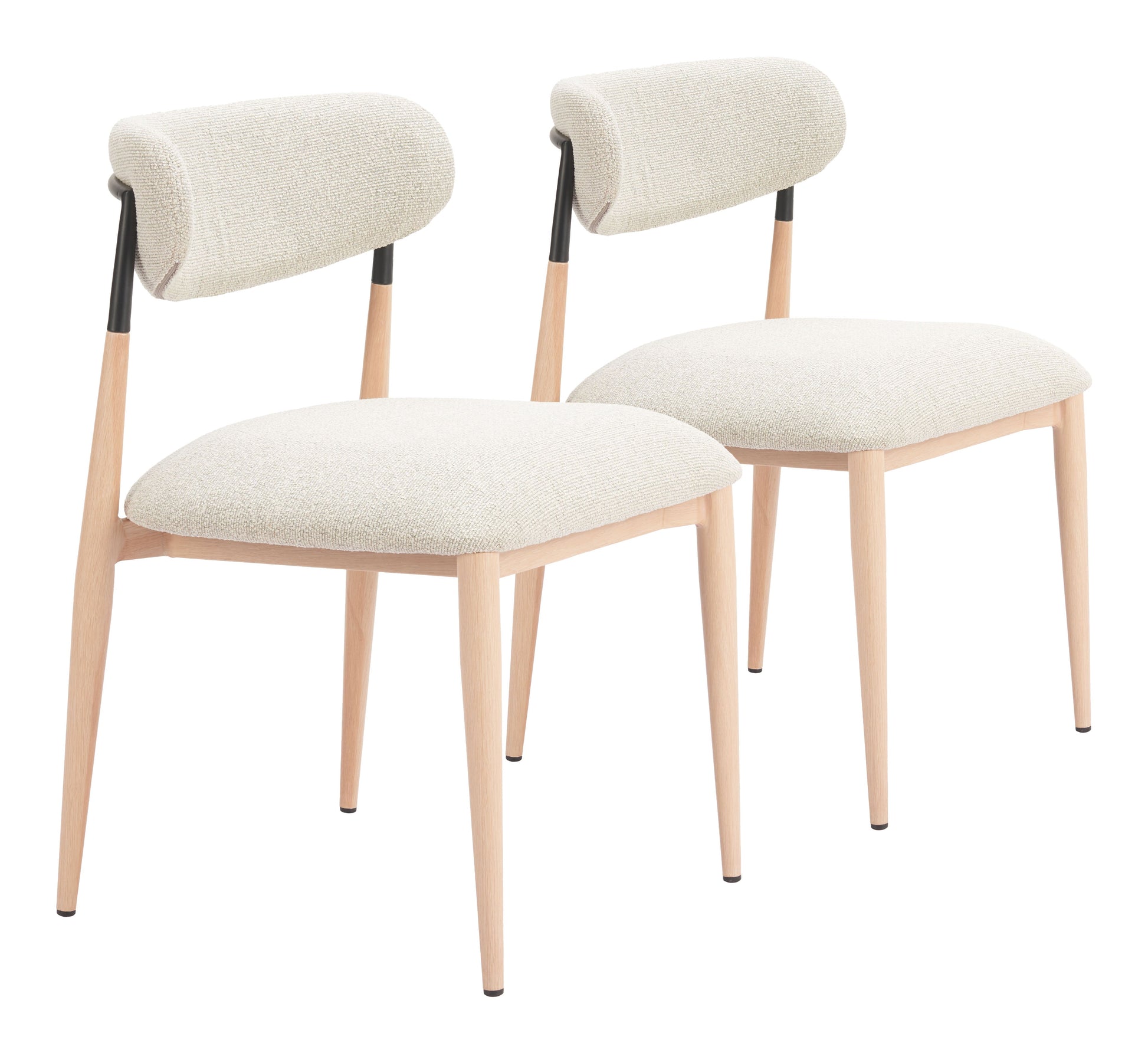 Equinox Oyster Gray & Natural Armless Dining Chair (Set of 2) - Ornate Home