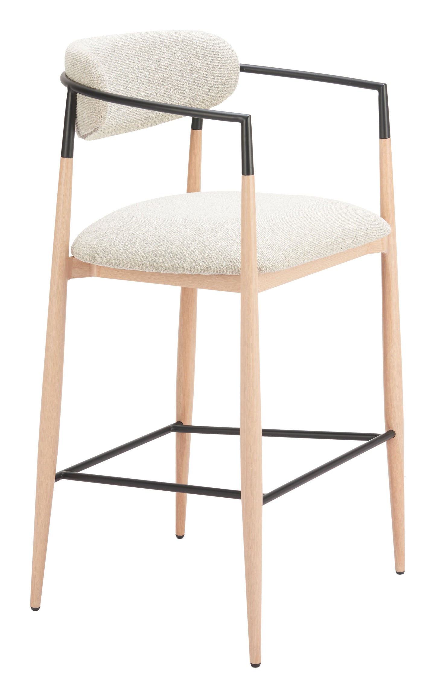 Equinox Oyster Gray & Natural Barstool - Ornate Home