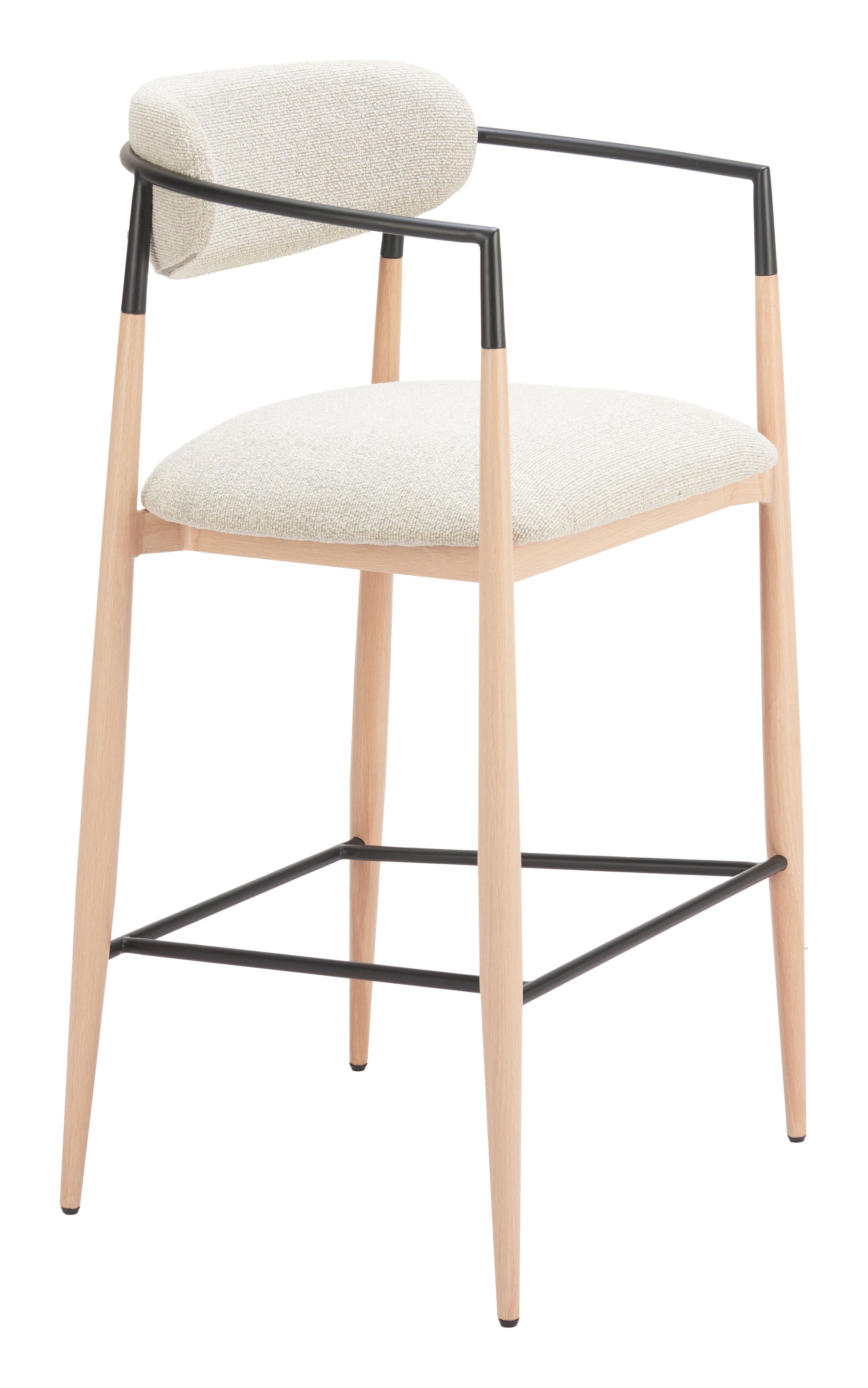 Equinox Oyster Gray & Natural Barstool - Ornate Home