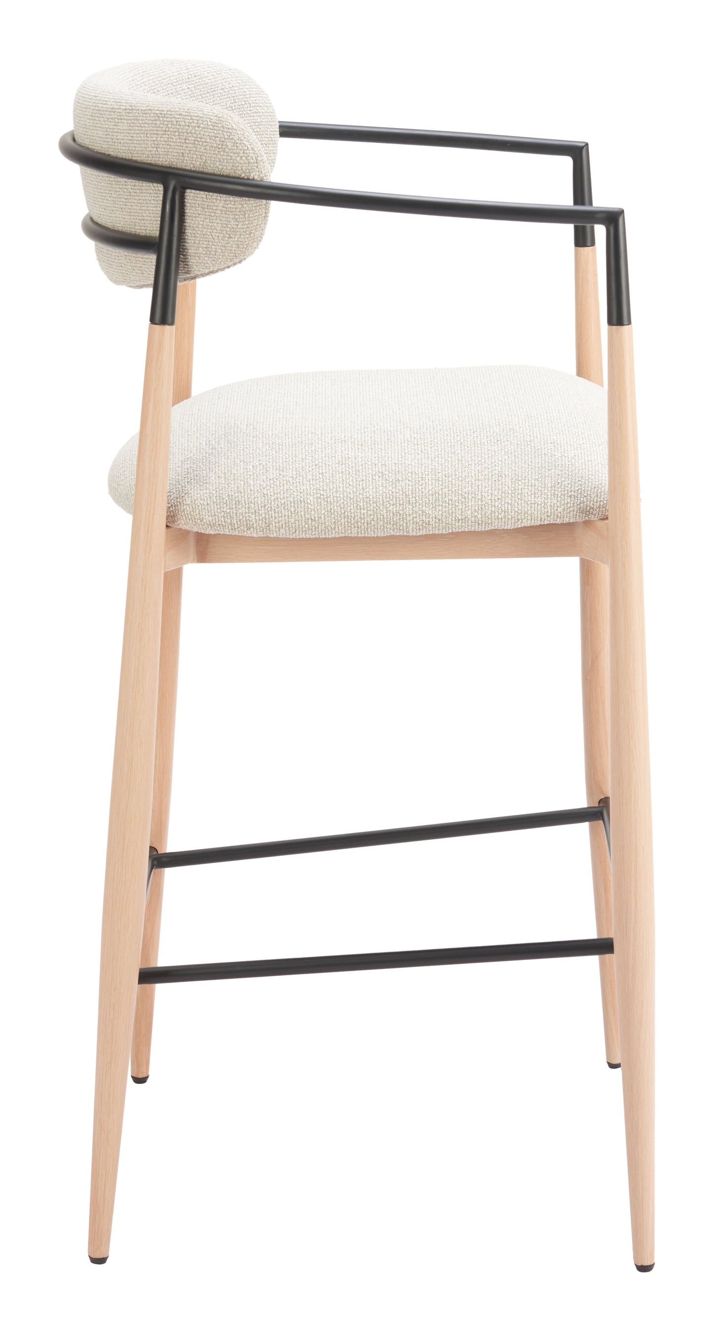 Equinox Oyster Gray & Natural Barstool - Ornate Home