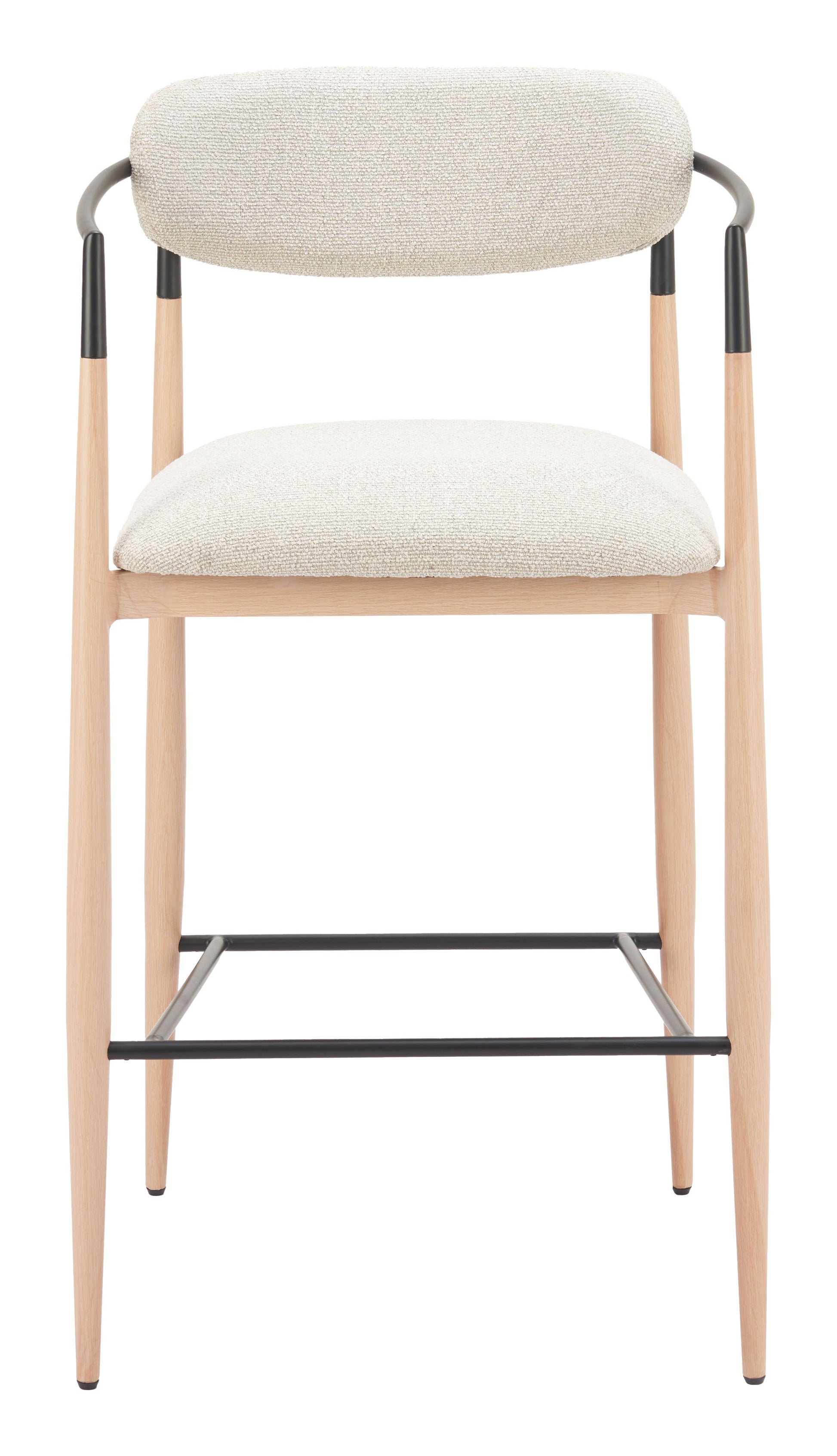 Equinox Oyster Gray & Natural Barstool - Ornate Home