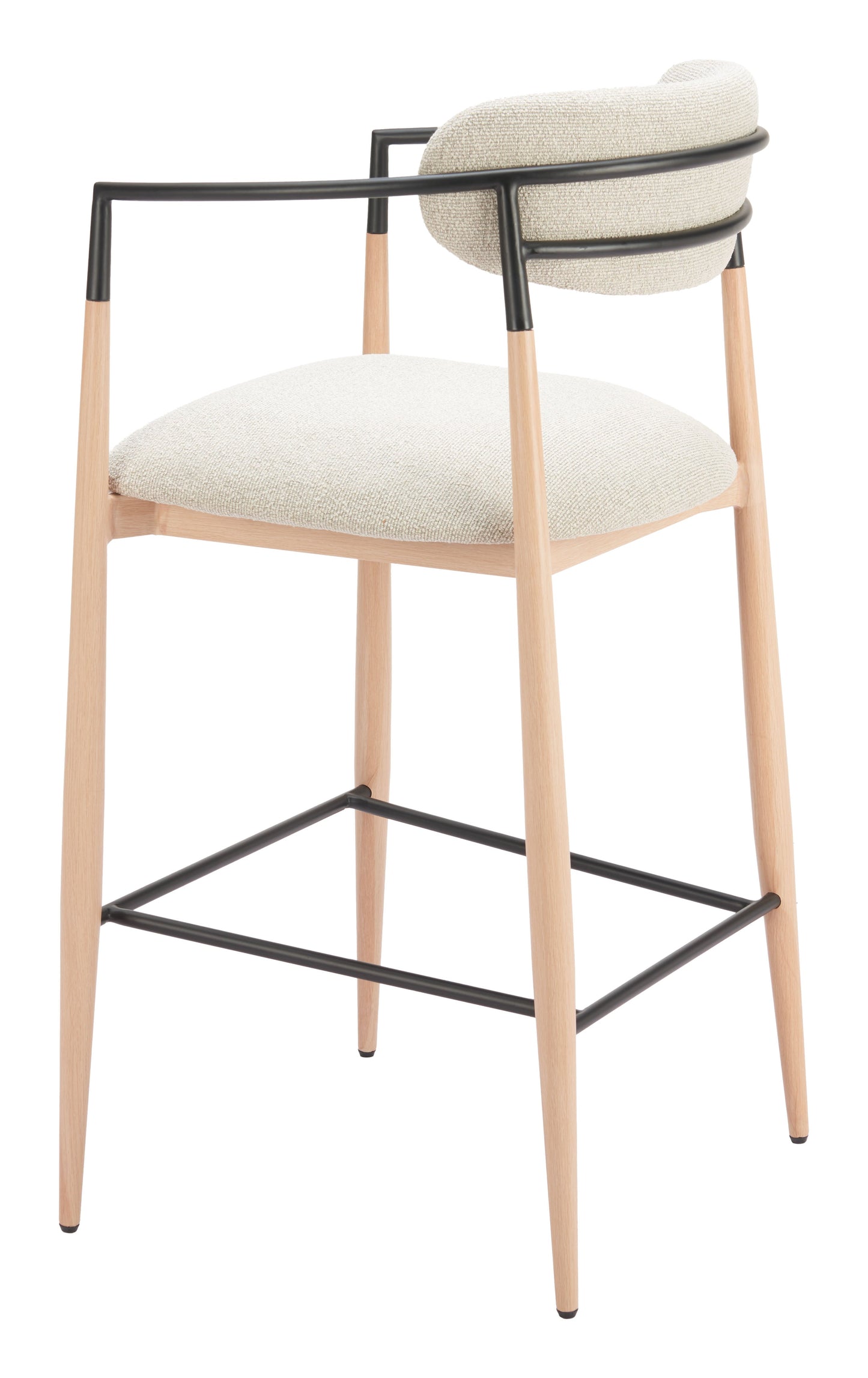 Equinox Oyster Gray & Natural Barstool - Ornate Home