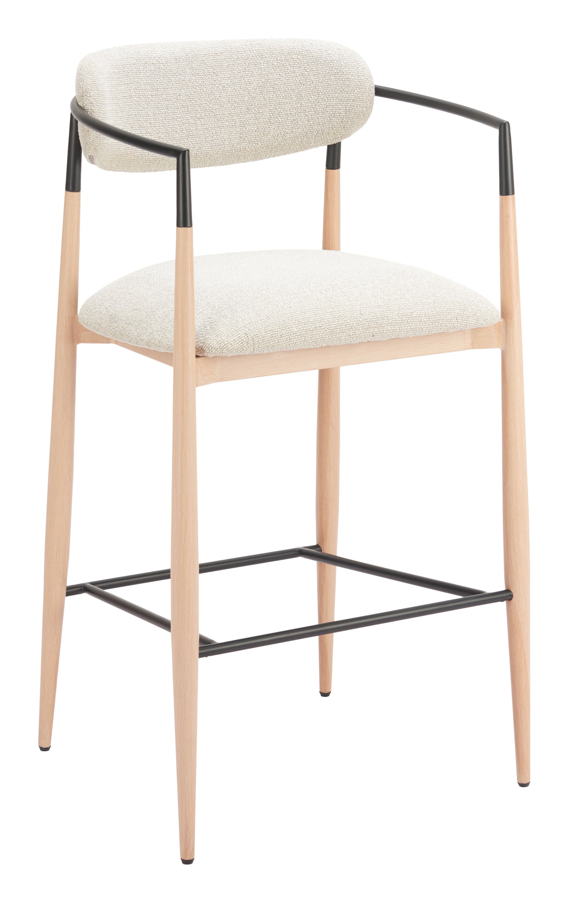Equinox Oyster Gray & Natural Barstool - Ornate Home