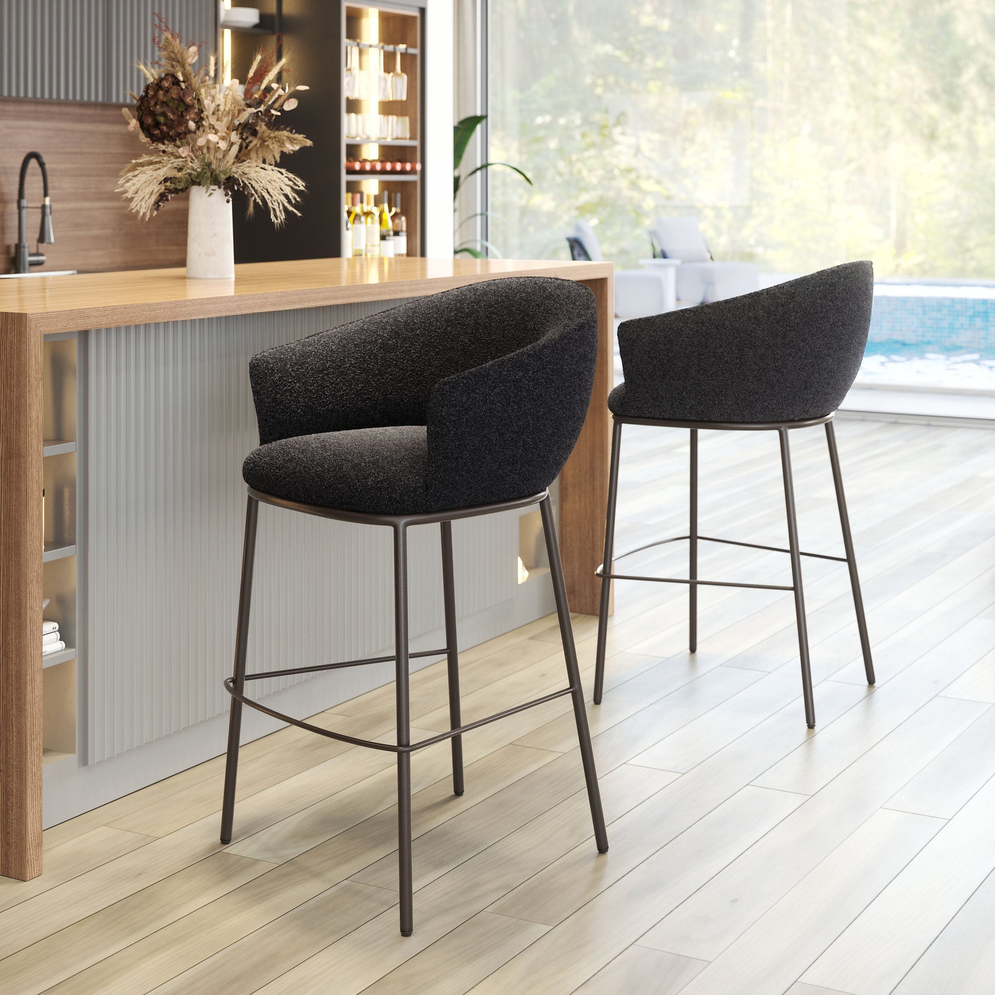 Essen Black & Bronze Barstool - Ornate Home