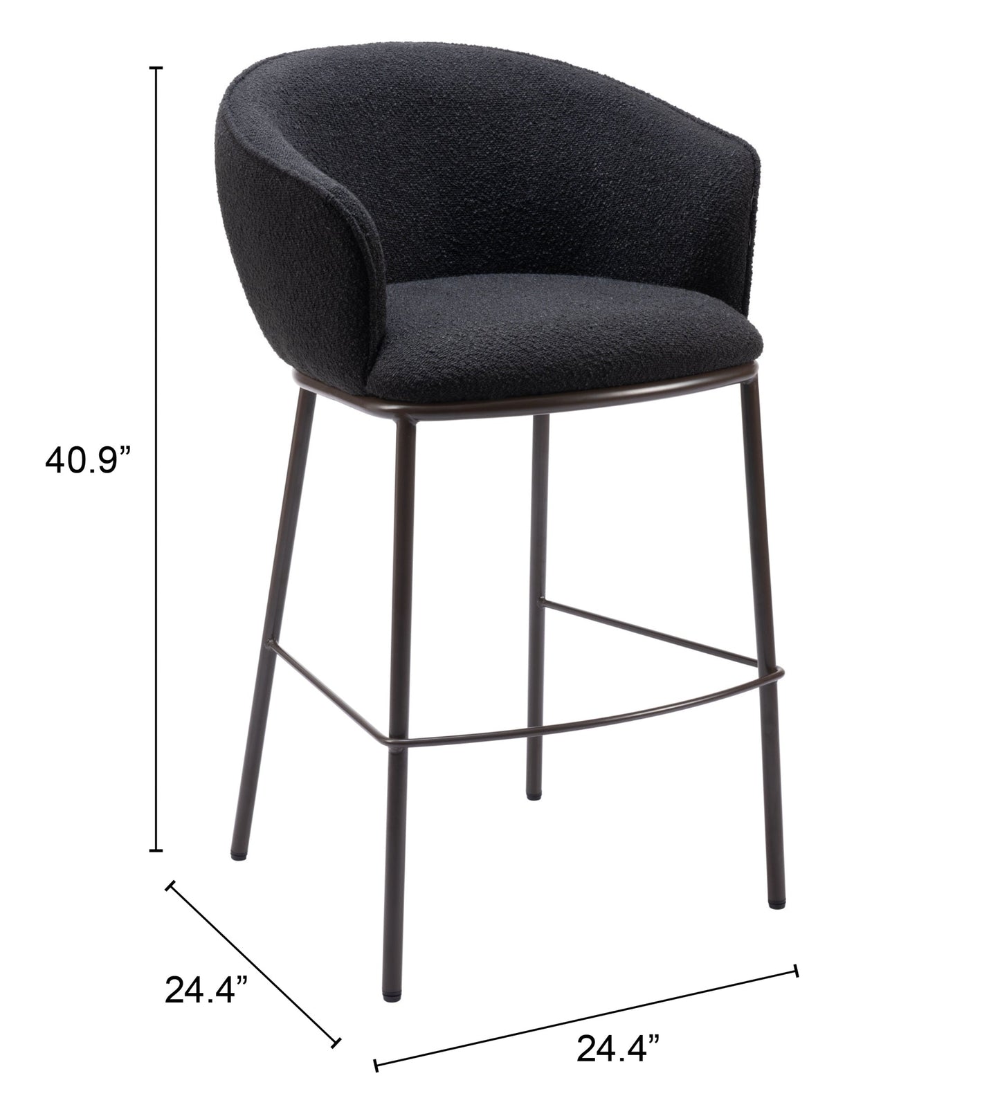Essen Black & Bronze Barstool - Ornate Home