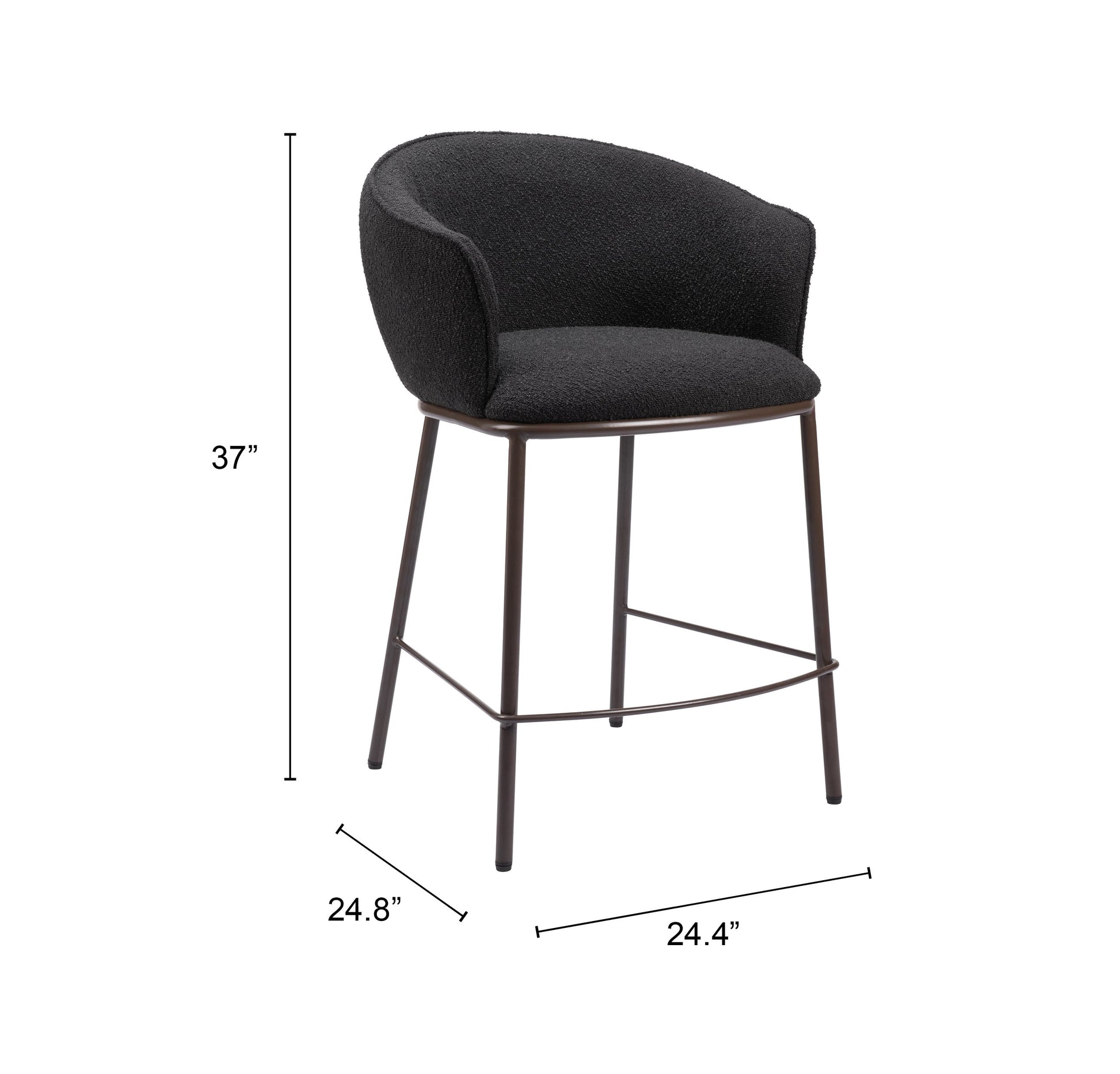 Essen Black & Bronze Counter Stool - Ornate Home