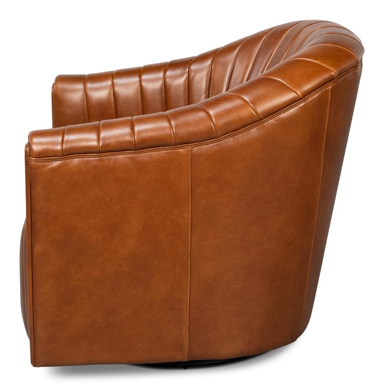 Essex Brown Swivel Chair - Ornate Home