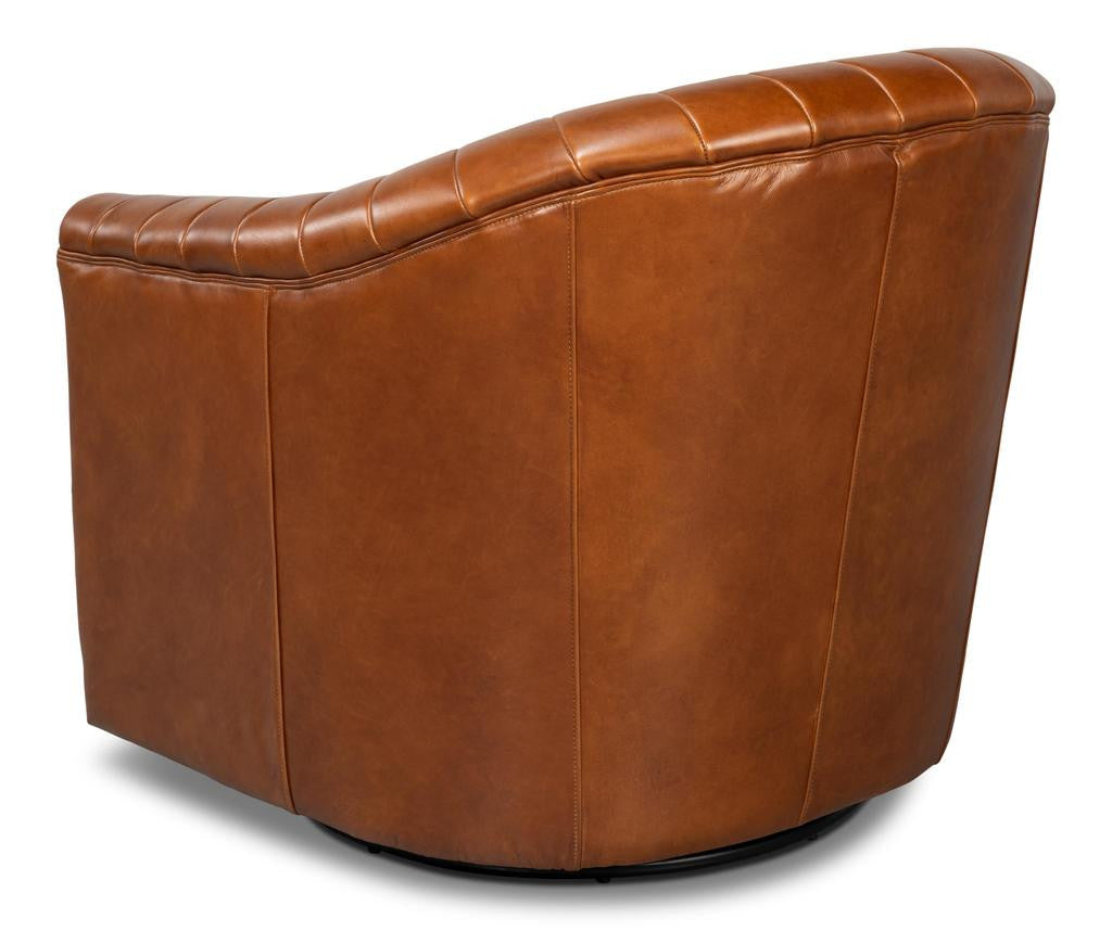 Essex Brown Swivel Chair - Ornate Home