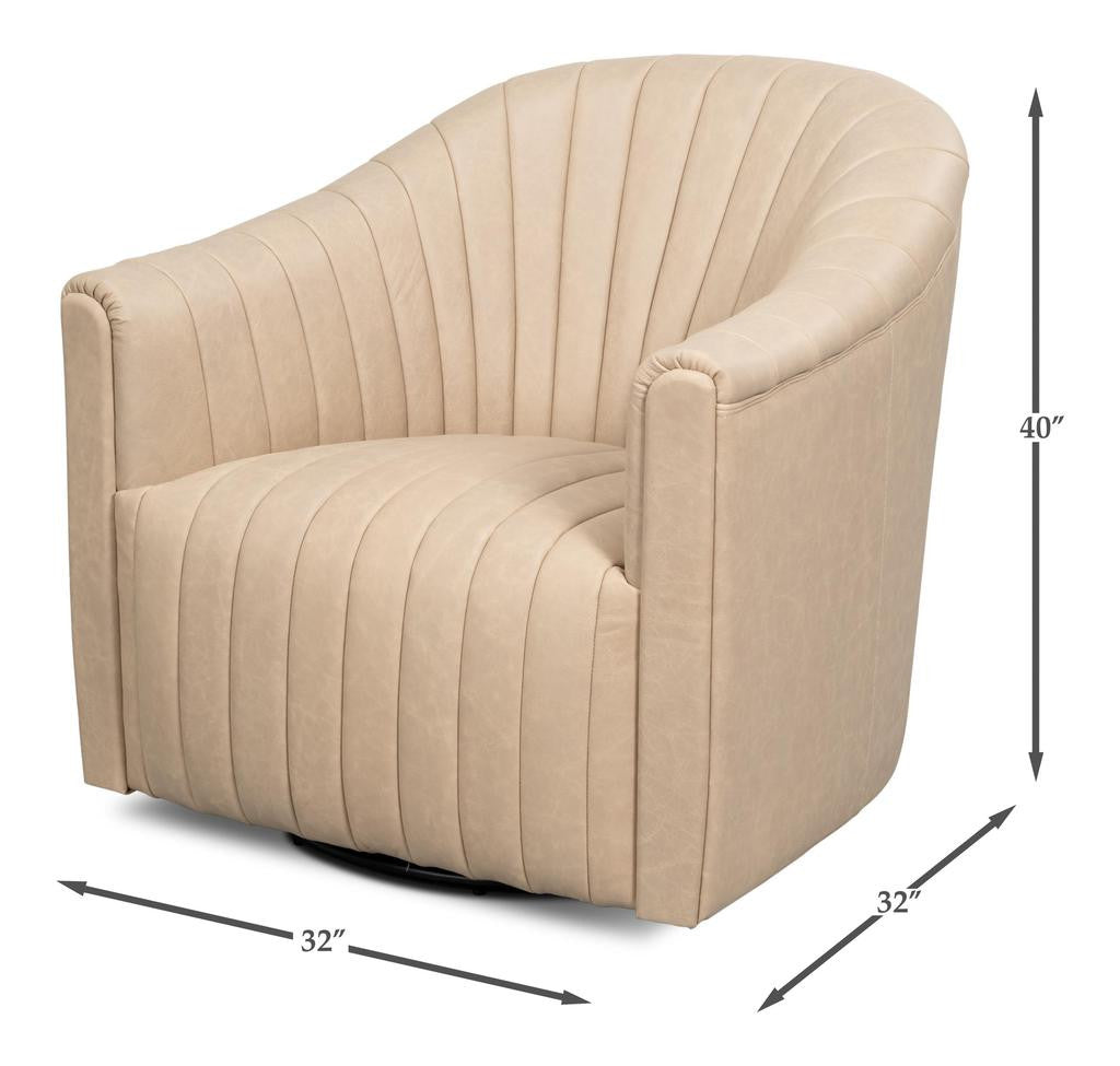 Essex White Swivel Chair - Ornate Home