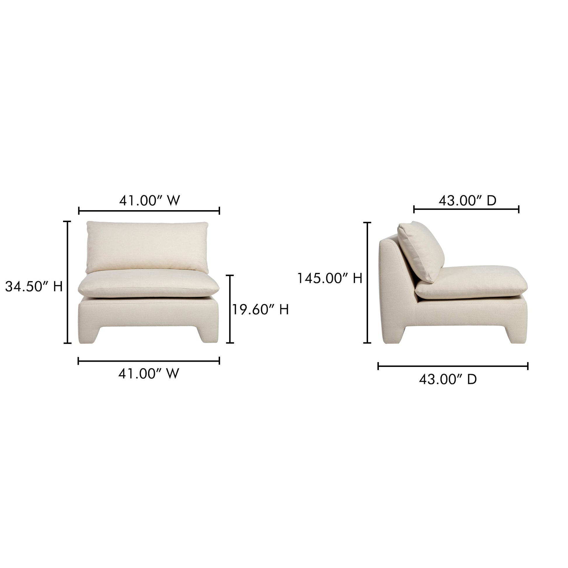 Estelle Cream Lounge Chair - Ornate Home