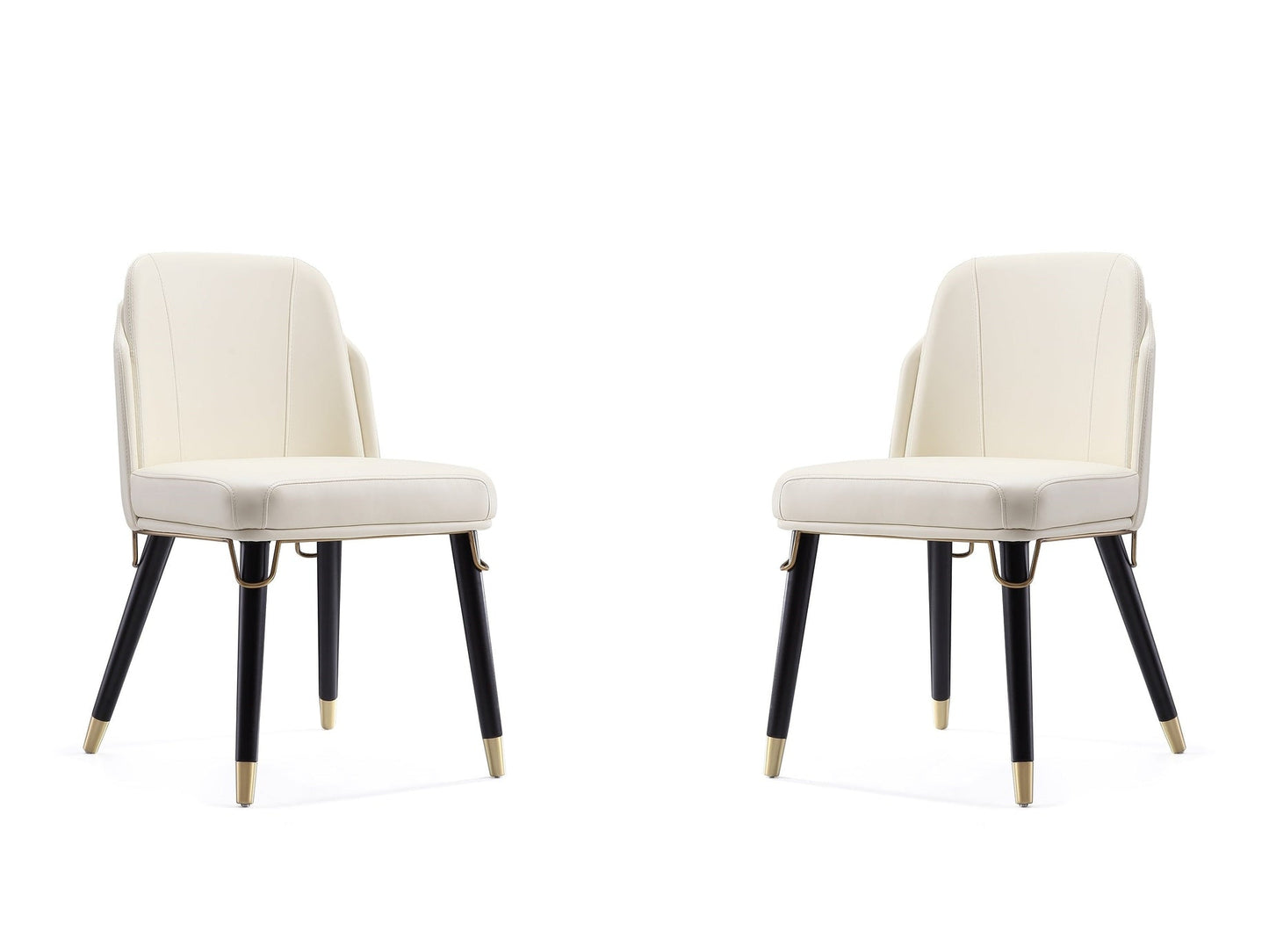 Estelle Dining Chair in Cream and Black (set of 2) - Ornate Home