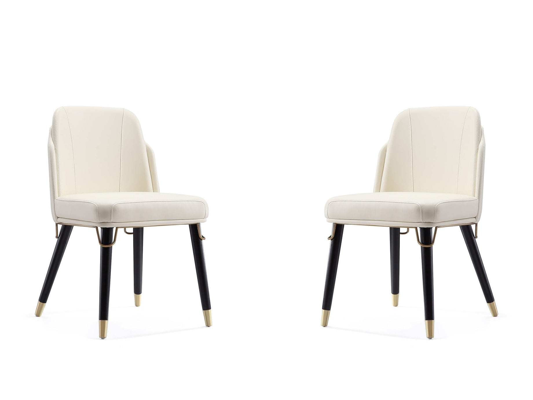 Estelle Dining Chair in Cream and Black (set of 2) - Ornate Home