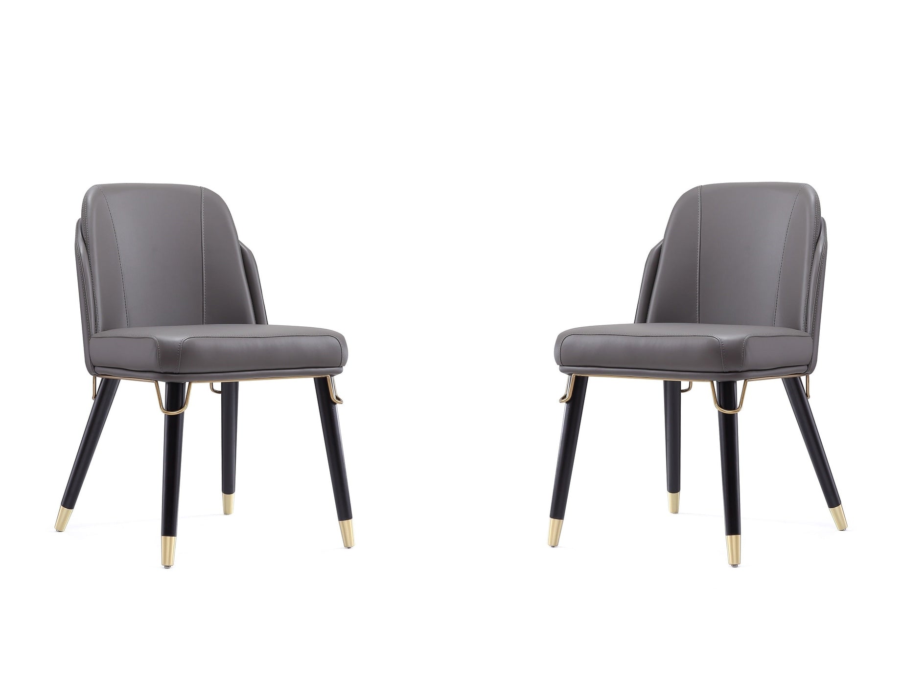 Estelle Dining Chair in Pebble and Black (set of 2) - Ornate Home