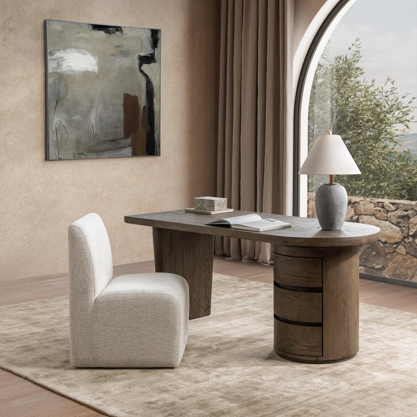 Estelle Soft Cocoa Desk - Ornate Home