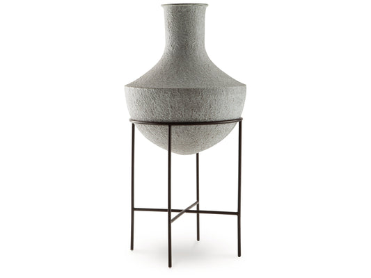 Estonbank Distressed Cream Vase 28"- Viva Furn