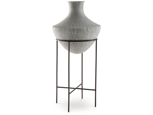 Estonbank Distressed Cream Vase 35"- Viva Furn