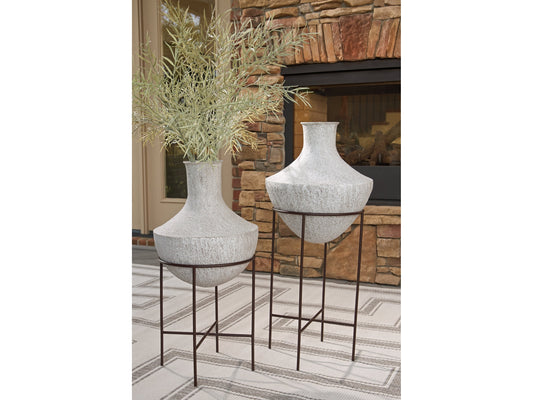 Estonbank Distressed Cream Vase Set - A2000748A1- Viva Furn