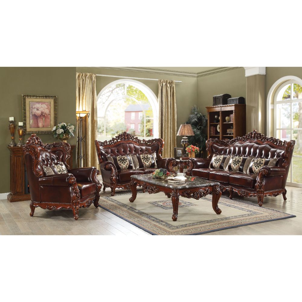 Eustoma Sofa in Cherry and Walnut - Ornate Home