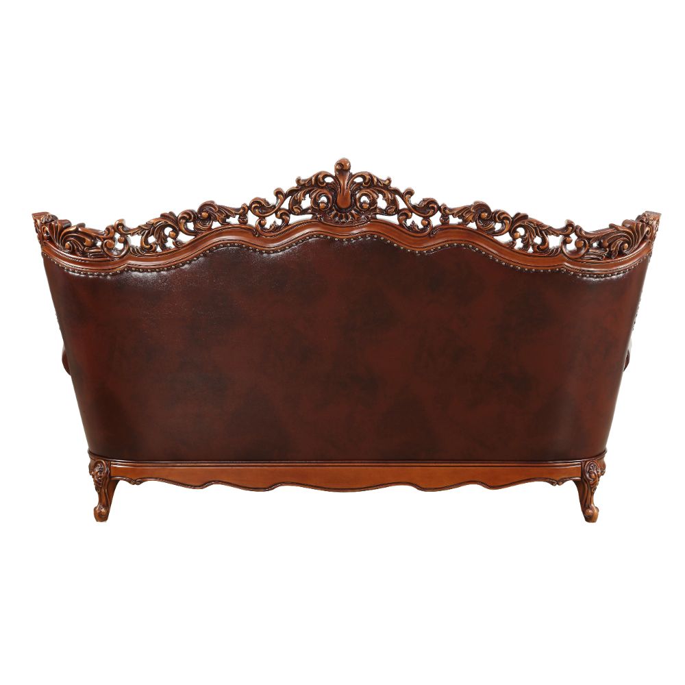 Eustoma Sofa in Cherry and Walnut - Ornate Home
