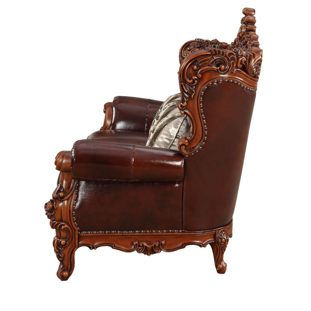 Eustoma Sofa in Cherry and Walnut - Ornate Home