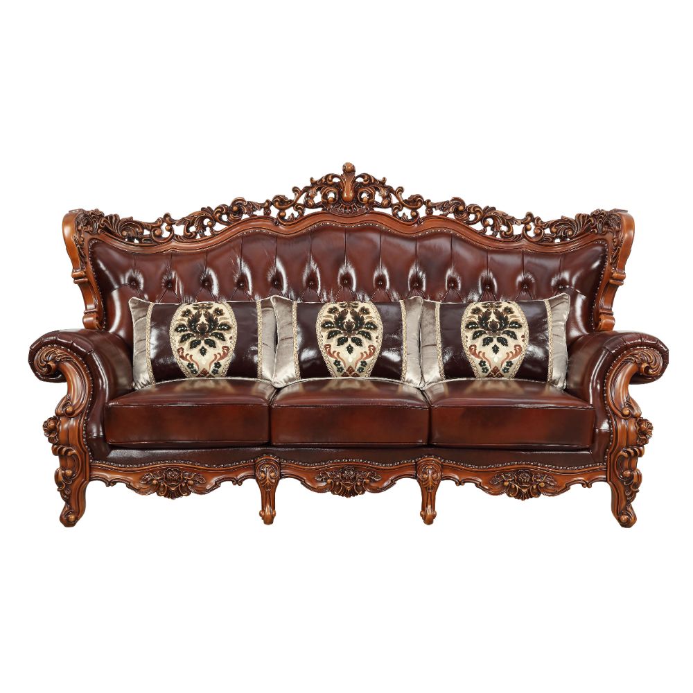 Eustoma Sofa in Cherry and Walnut - Ornate Home