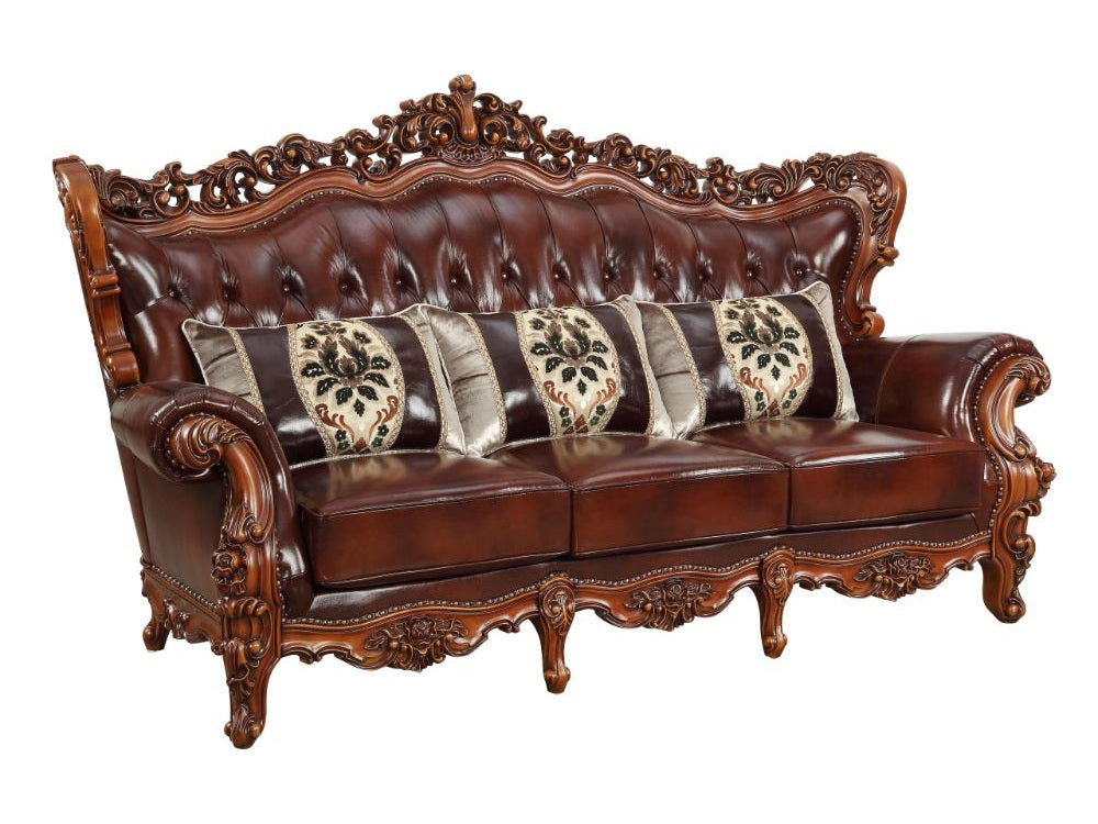 Eustoma Sofa in Cherry and Walnut - Ornate Home