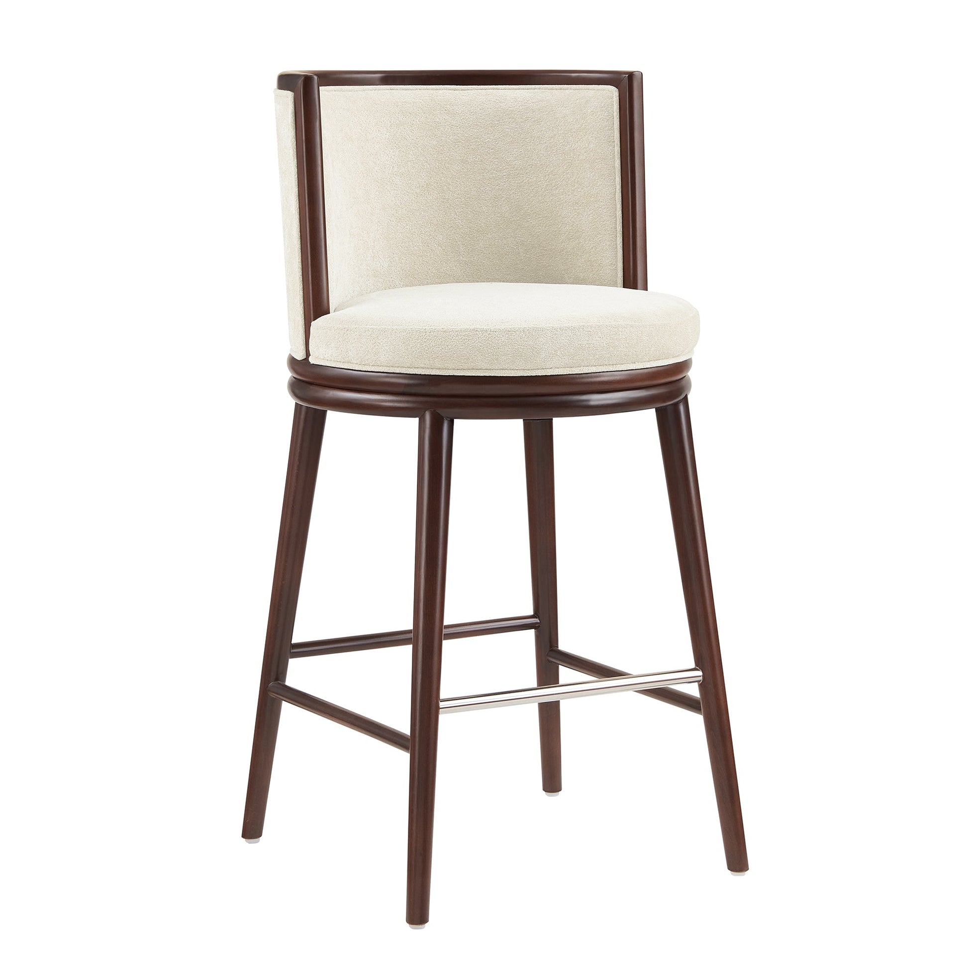 Evalyn Barstool in Cream (set of 3) - Ornate Home