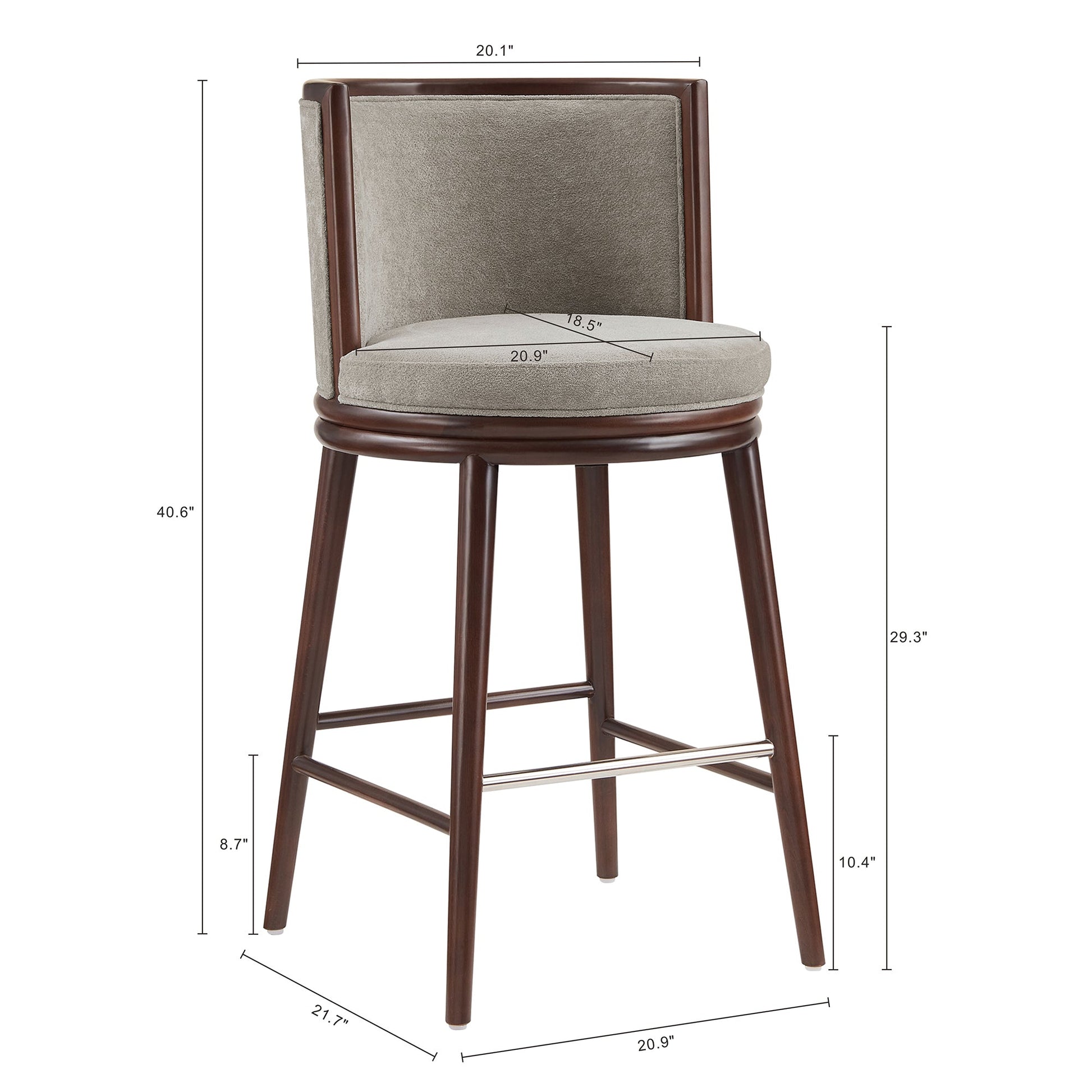 Evalyn Barstool in Dove (set of 2) - Ornate Home