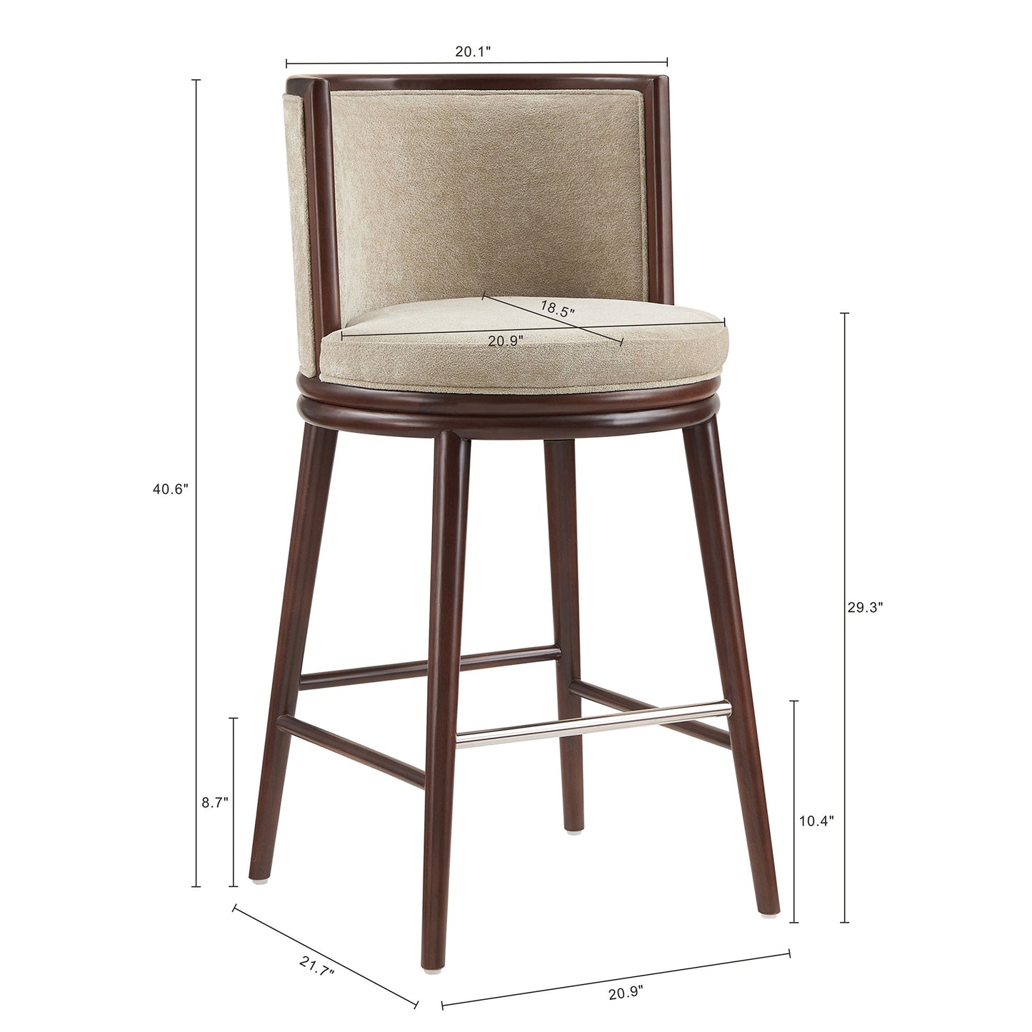 Evalyn Barstool in Natural (set of 2) - Ornate Home
