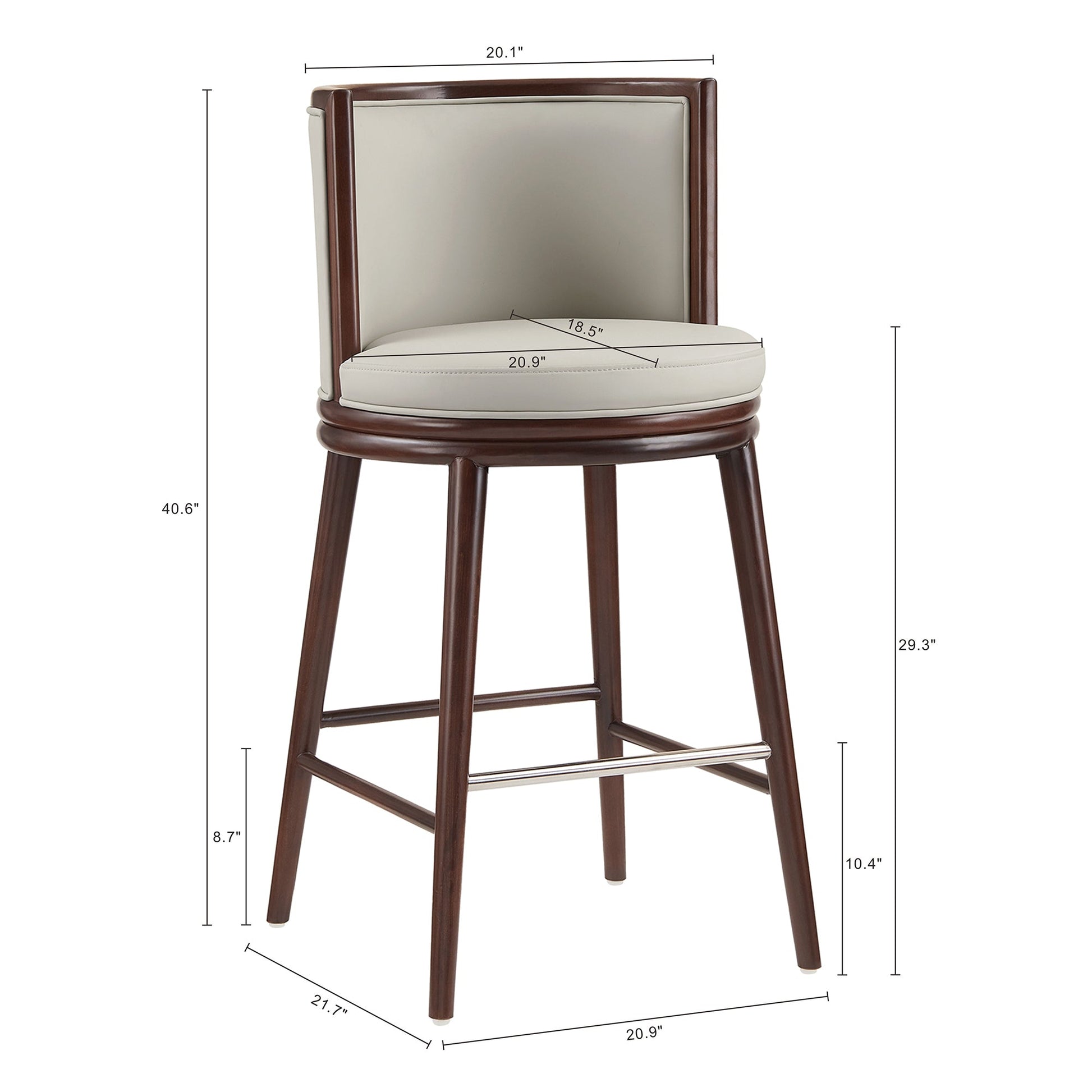 Evalyn Barstool in Stone (set of 3) - Ornate Home