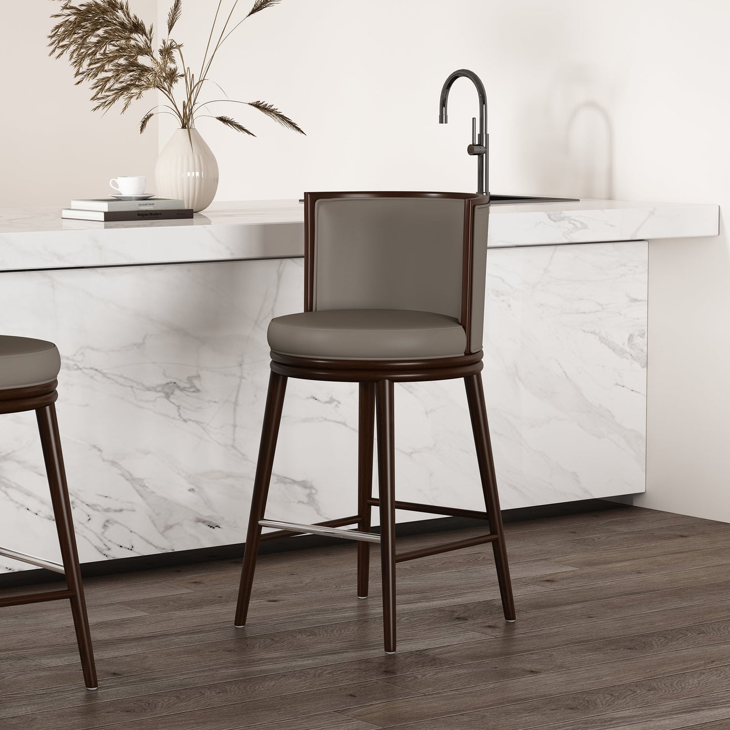 Evalyn Barstool in Taupe - Ornate Home